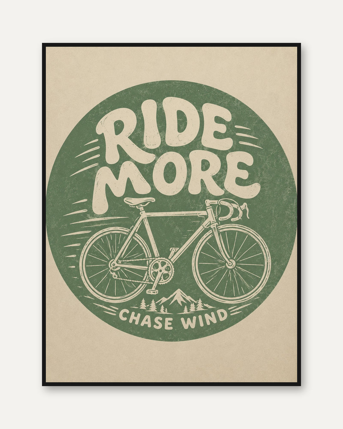 Retro Cycling Print - framed
