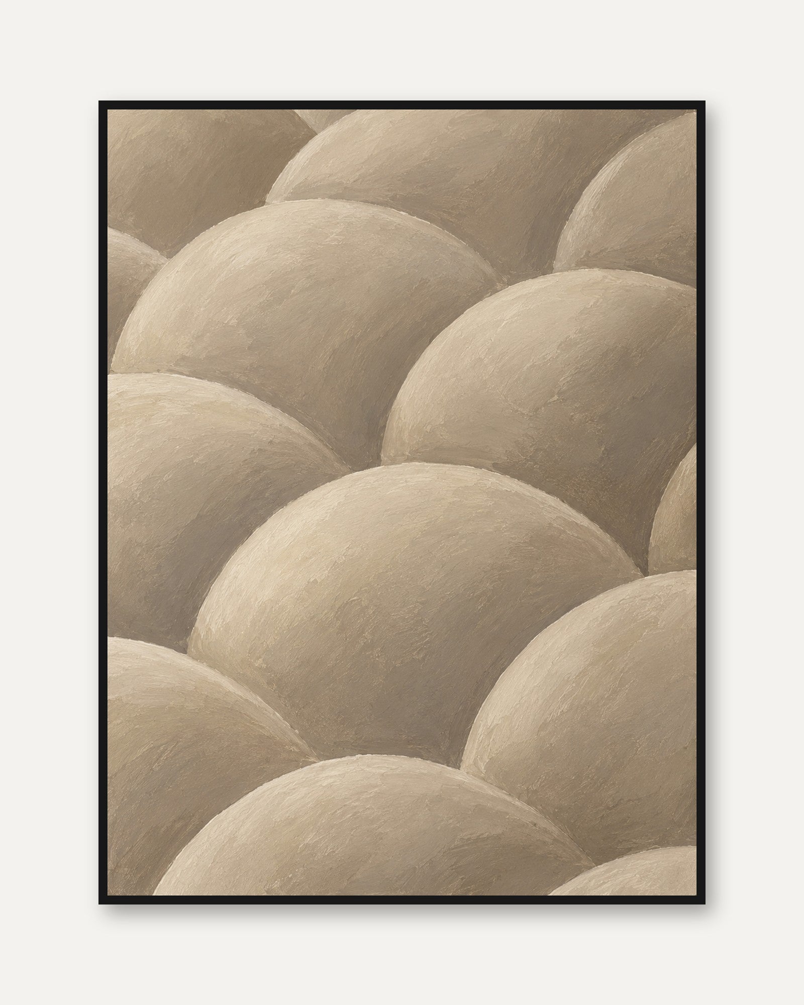 Abstract Arch Wall Art – Neutral Minimalist Print - framed