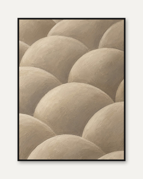 Abstract Arch Wall Art – Neutral Minimalist Print - framed