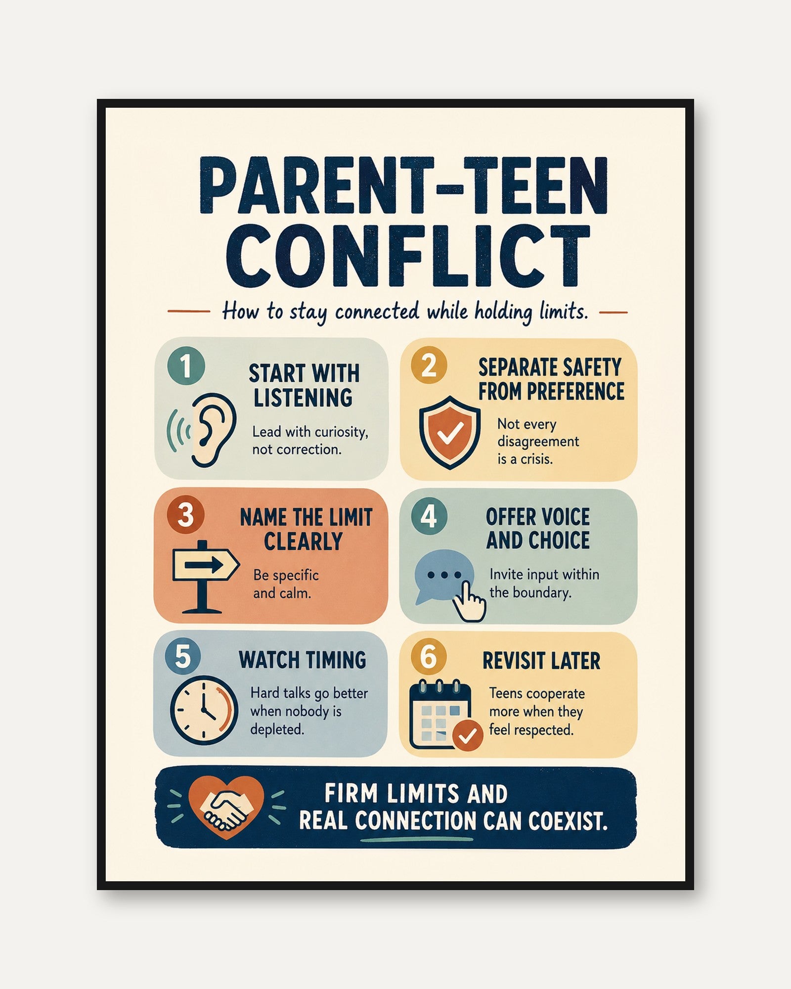 Parent-Teen Conflict Guide Print - framed