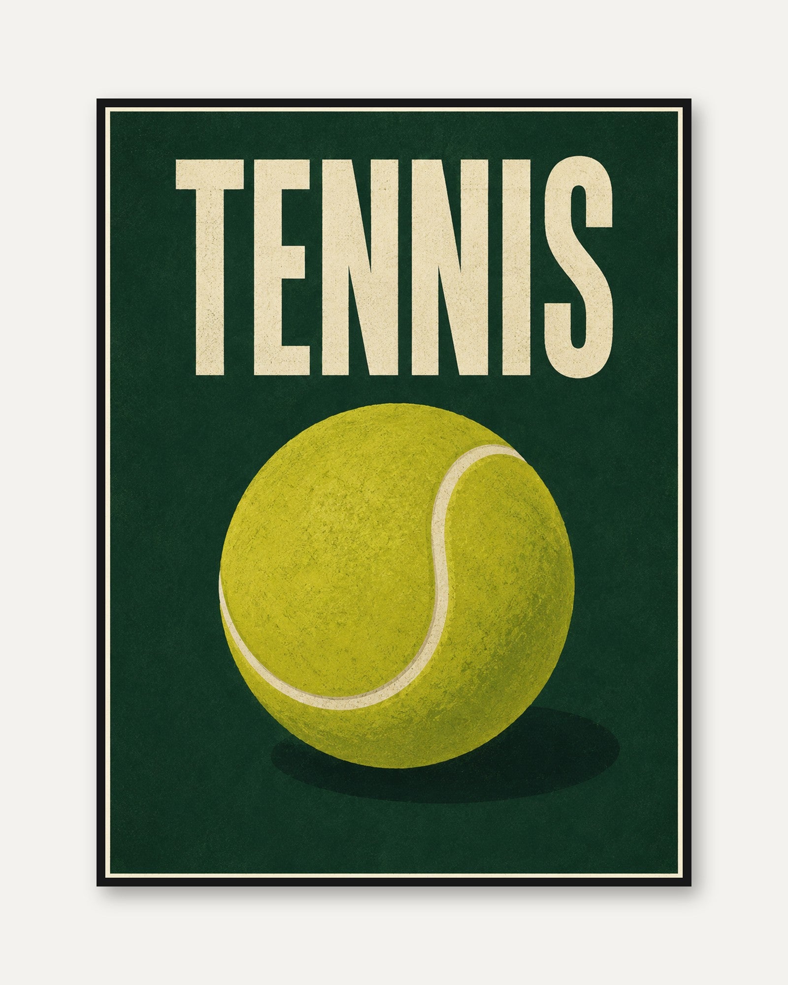 Tennis Wall Art – Retro Sports Poster - framed