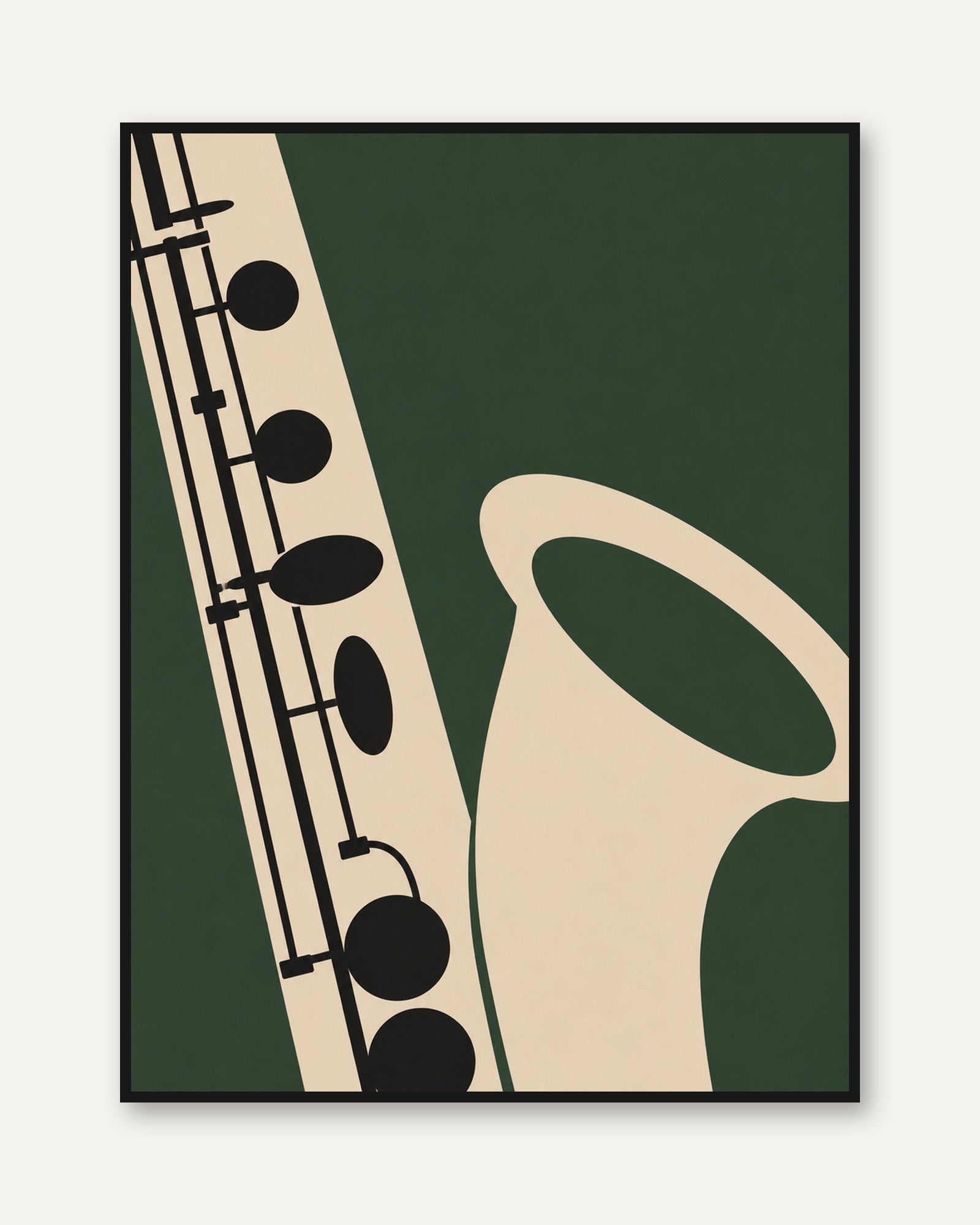 Saxophone Wall Art – Abstract Music Print - framed