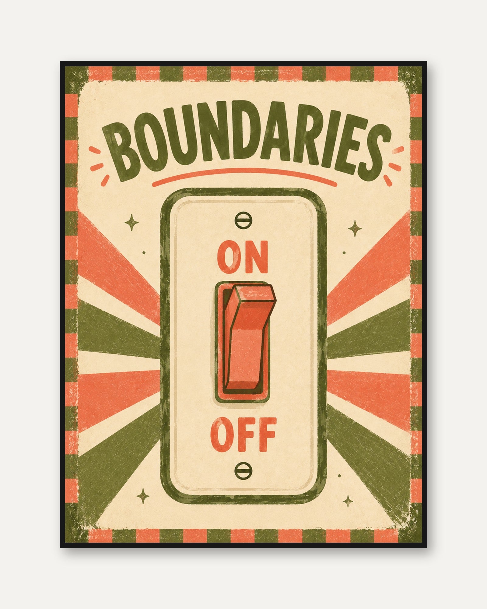 Mental Health Wall Art – Boundaries Print - framed