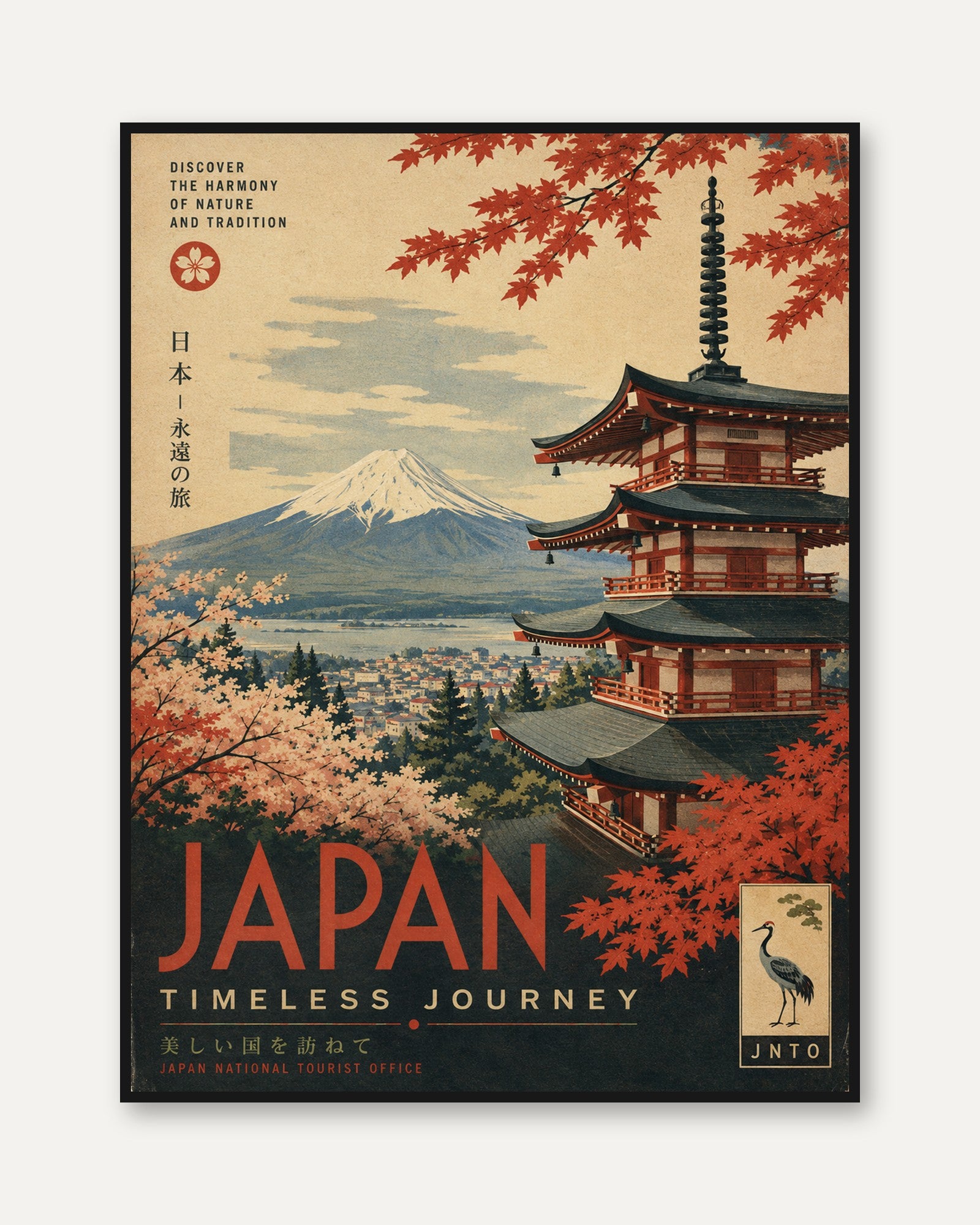 Japan Travel Poster – Vintage Japanese Wall Art - framed