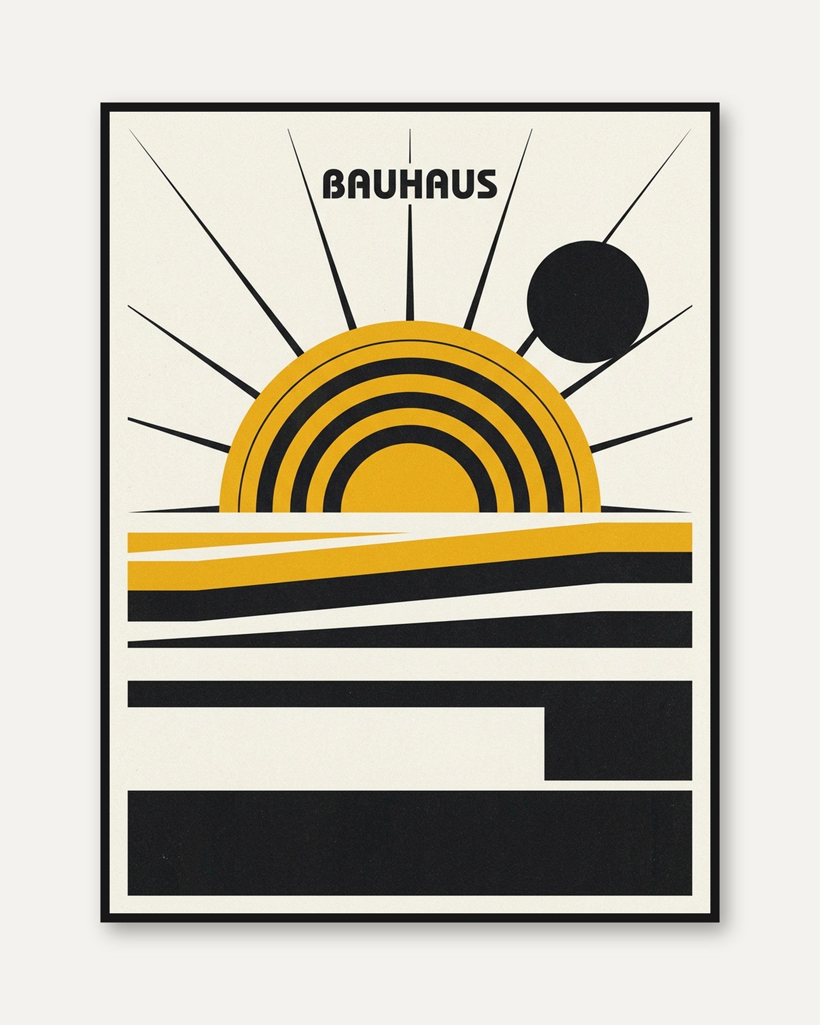 Bauhaus Geometric Sunrise Print - framed