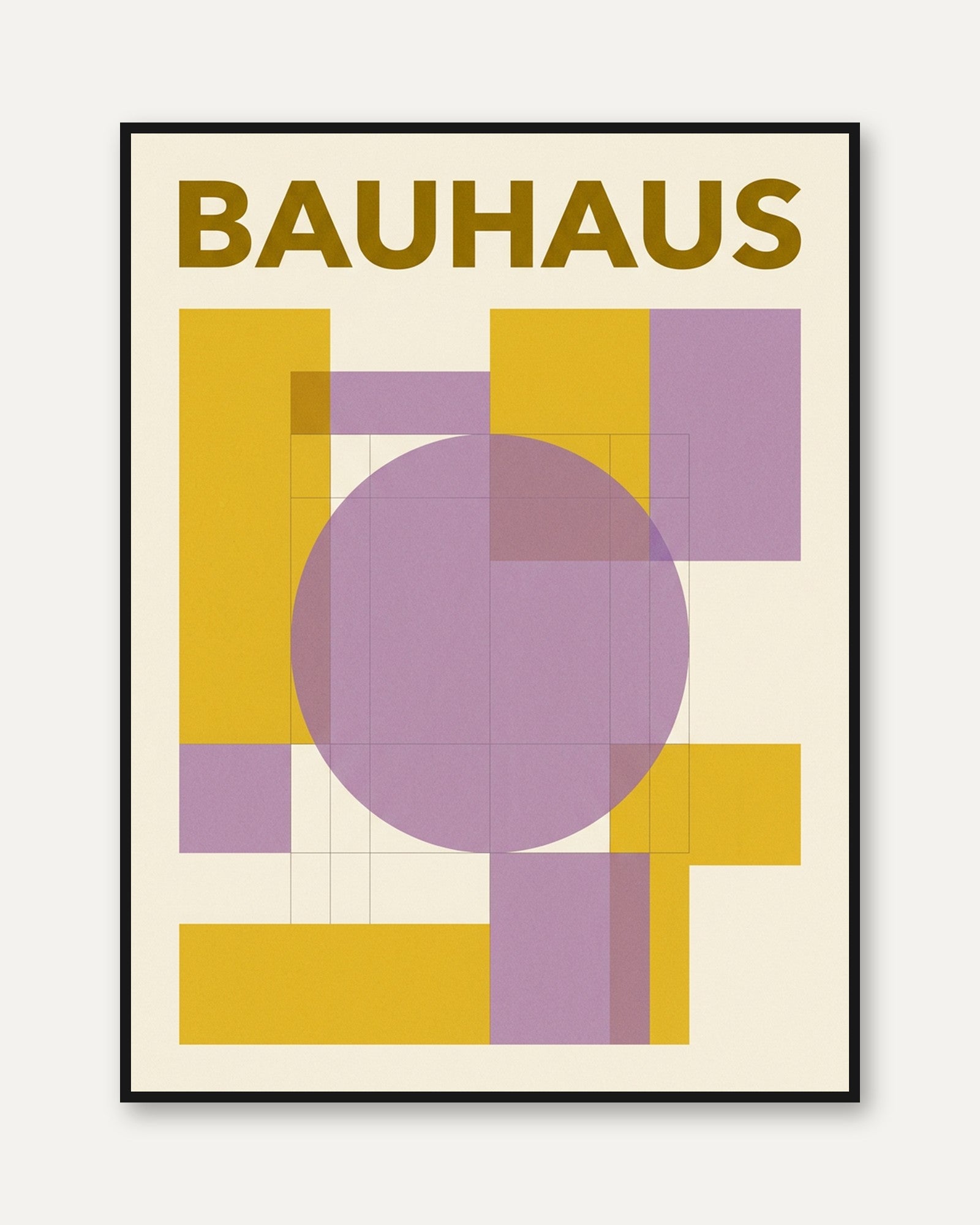 Bauhaus Art Print: Mid-Century Modern Geometric Design - framed