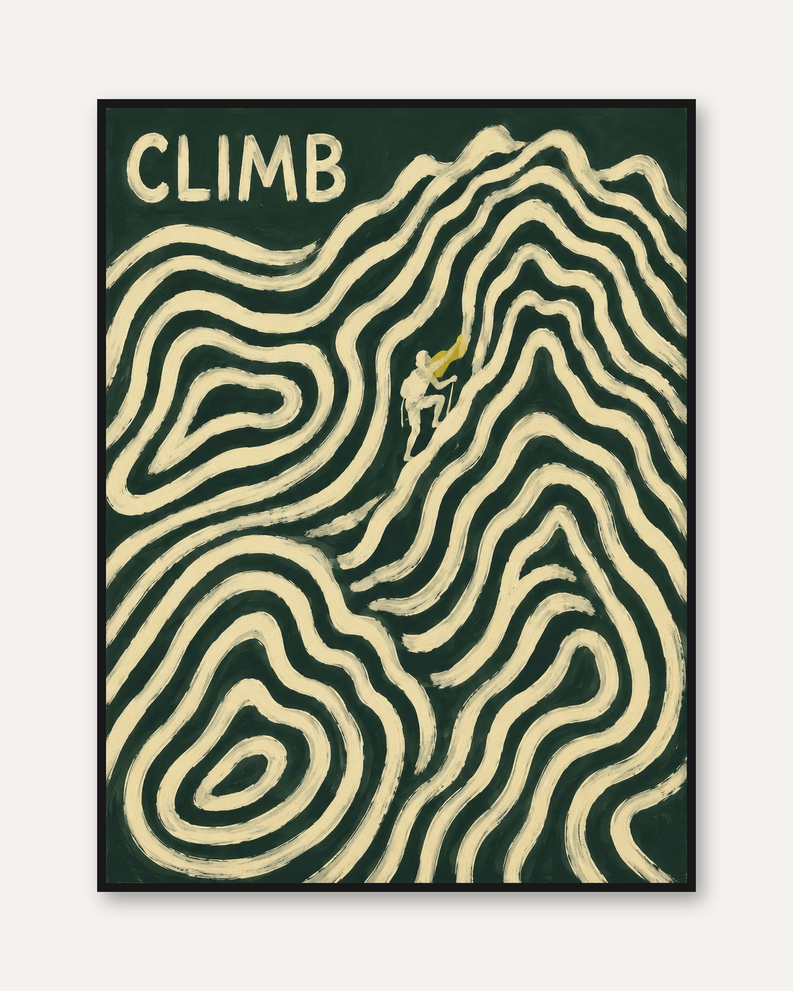 Climbing Motivational Poster – Mountain Wall Art - framed