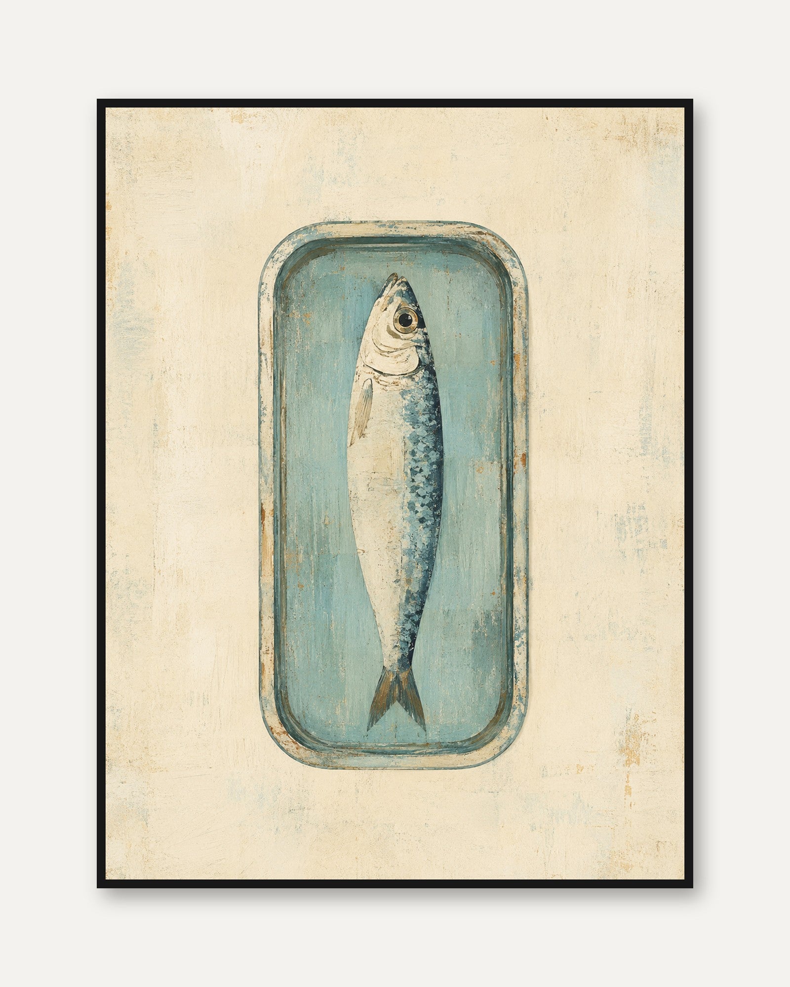 Vintage Fish Wall Art – Coastal Kitchen Decor - framed