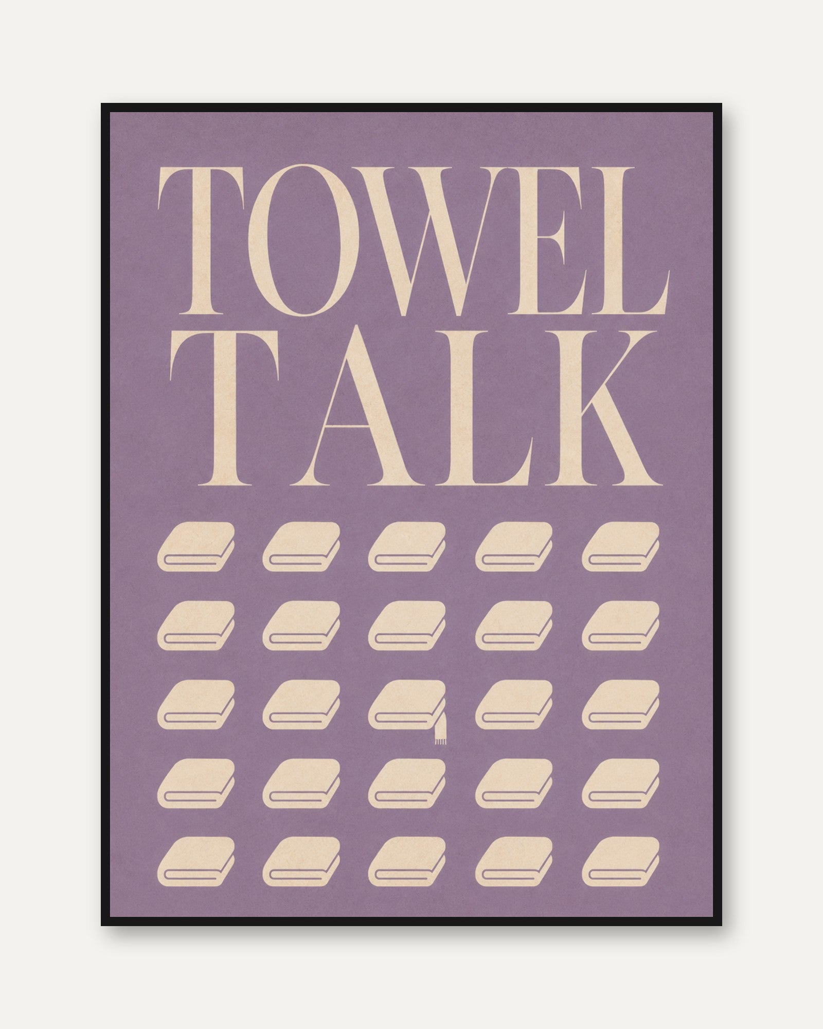 Bathroom Wall Art: Towel Talk Typography - framed