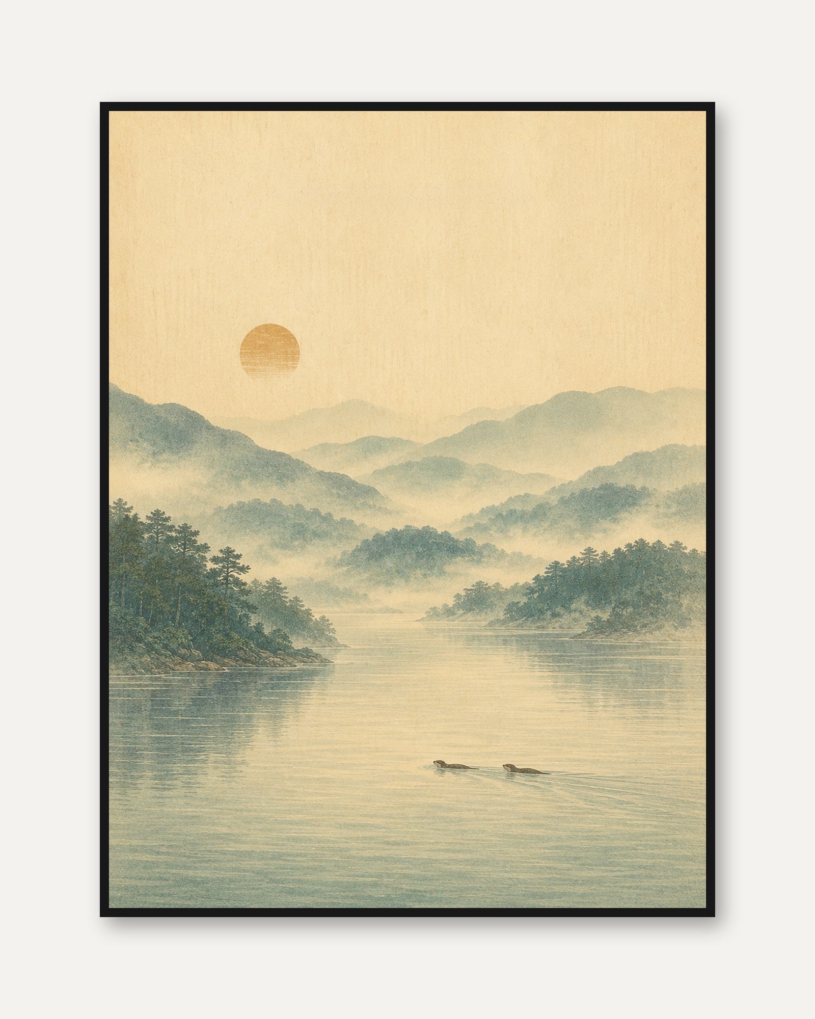 Japanese Landscape Wall Art - framed