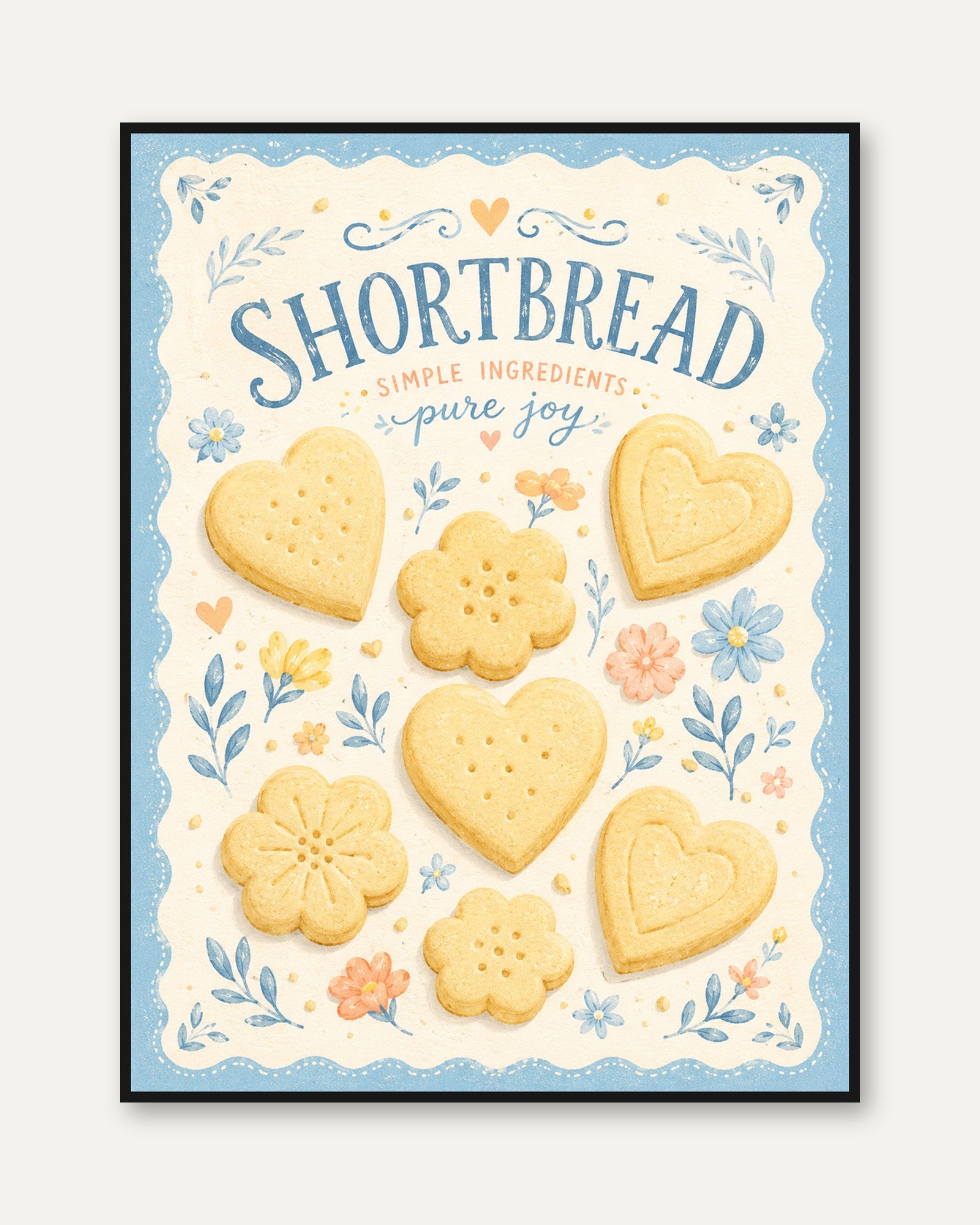Kitchen Wall Art – Shortbread Cookie Print - framed