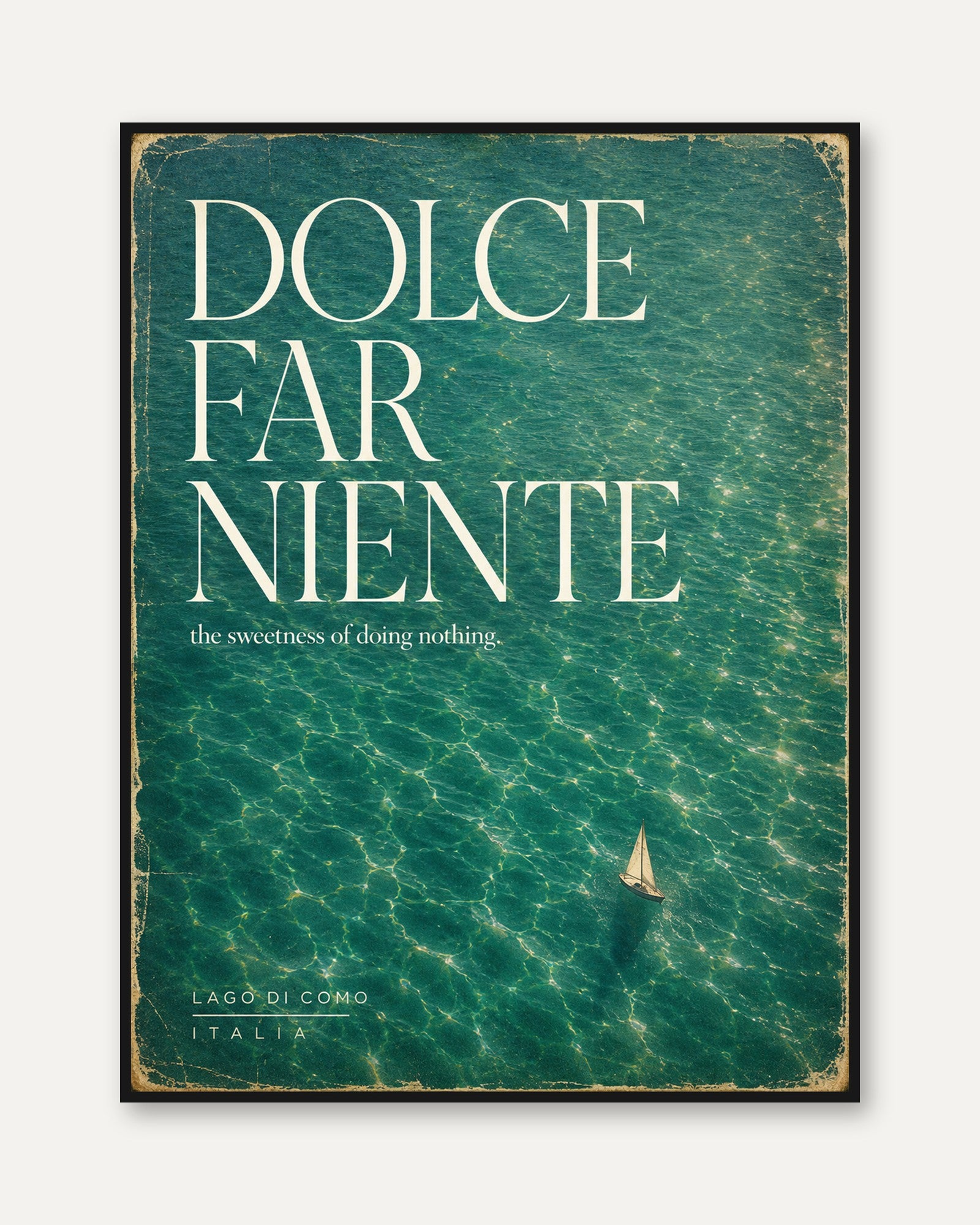 Italian Travel Poster – Lake Como Vintage Print - framed