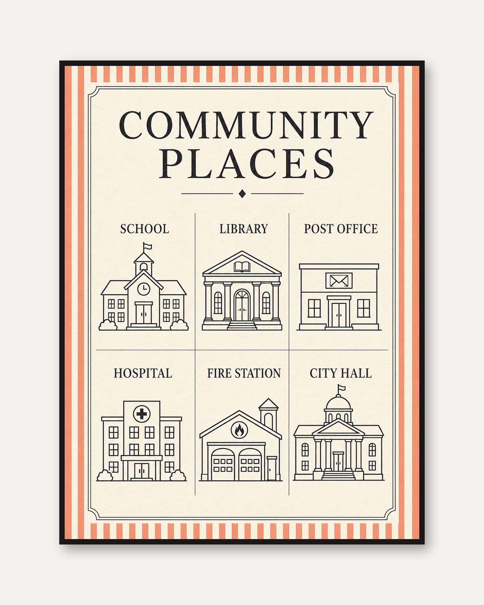 Community Helpers Poster - framed