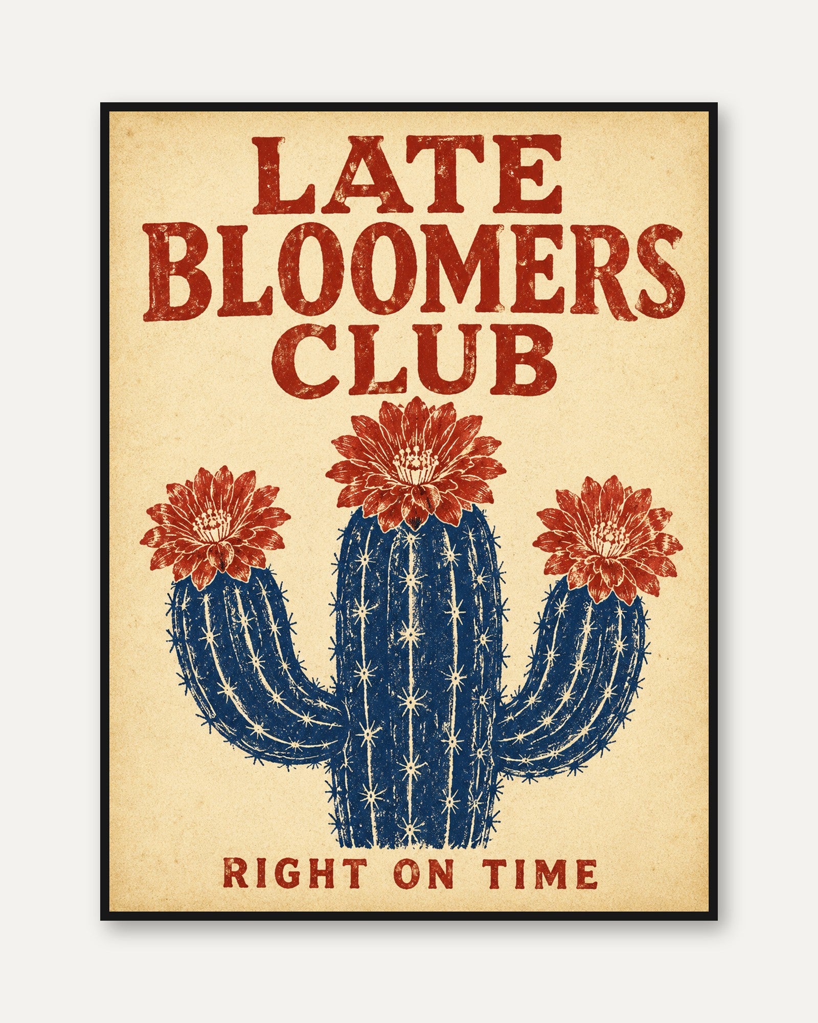 Cactus Typography Print - framed