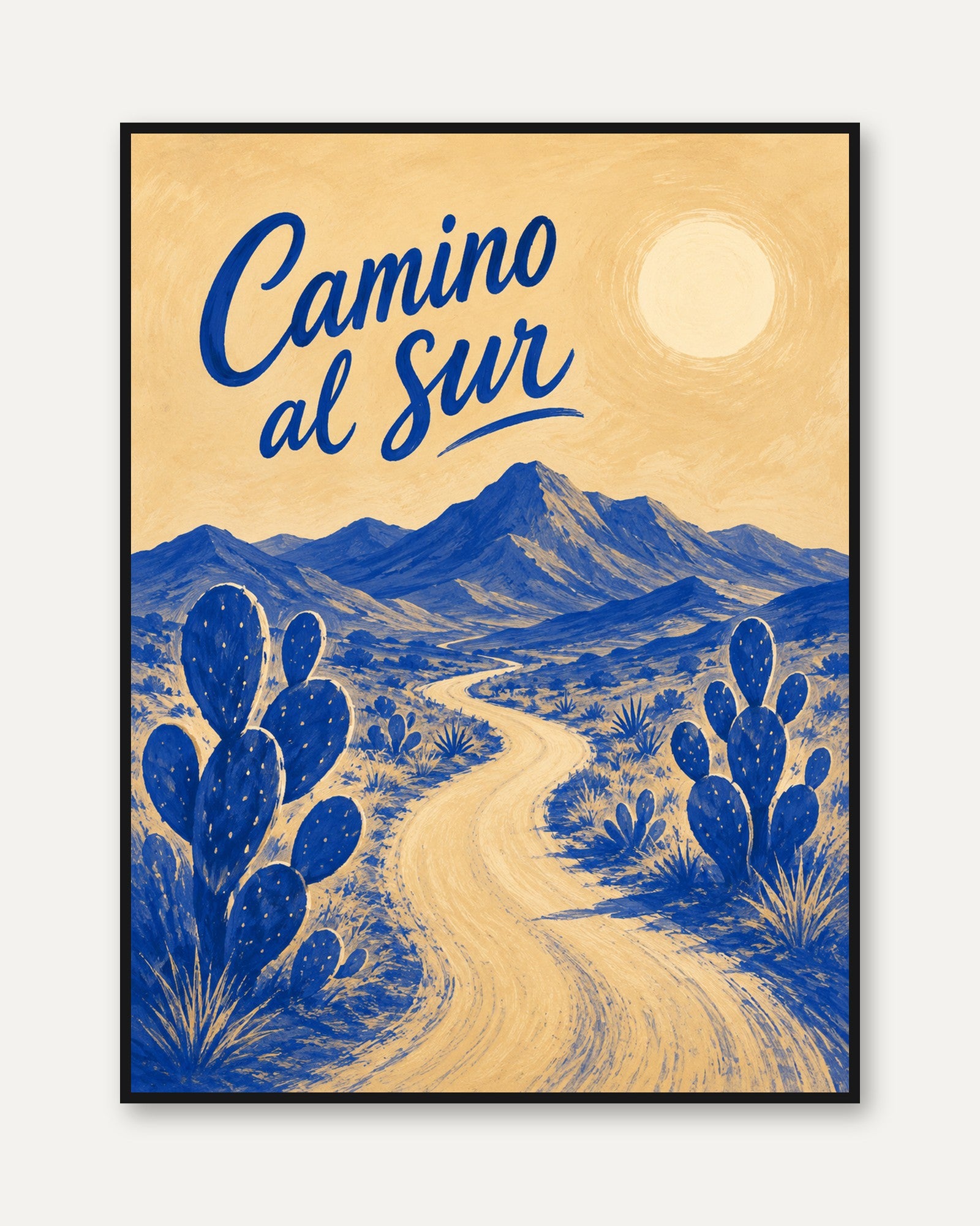 Desert Landscape Wall Art – Travel Poster Print - framed