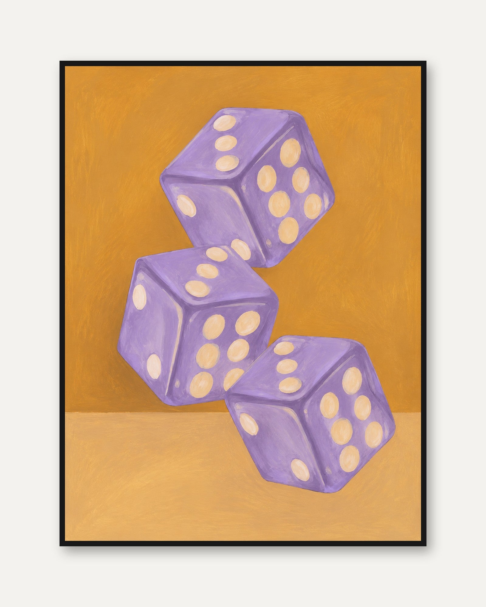 Retro Dice Wall Art – Vintage Game Room Decor - framed