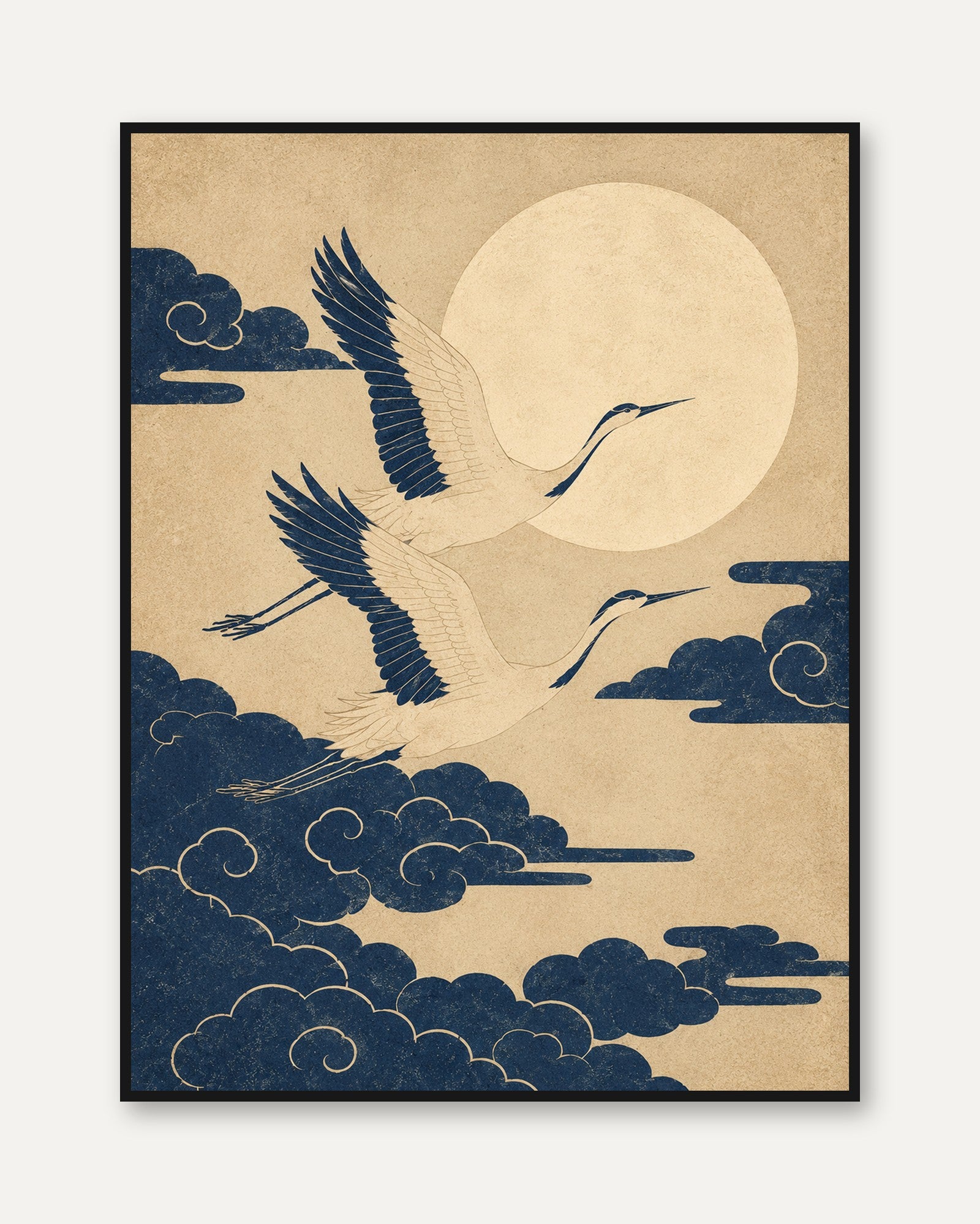 Japanese Crane Art Print - framed
