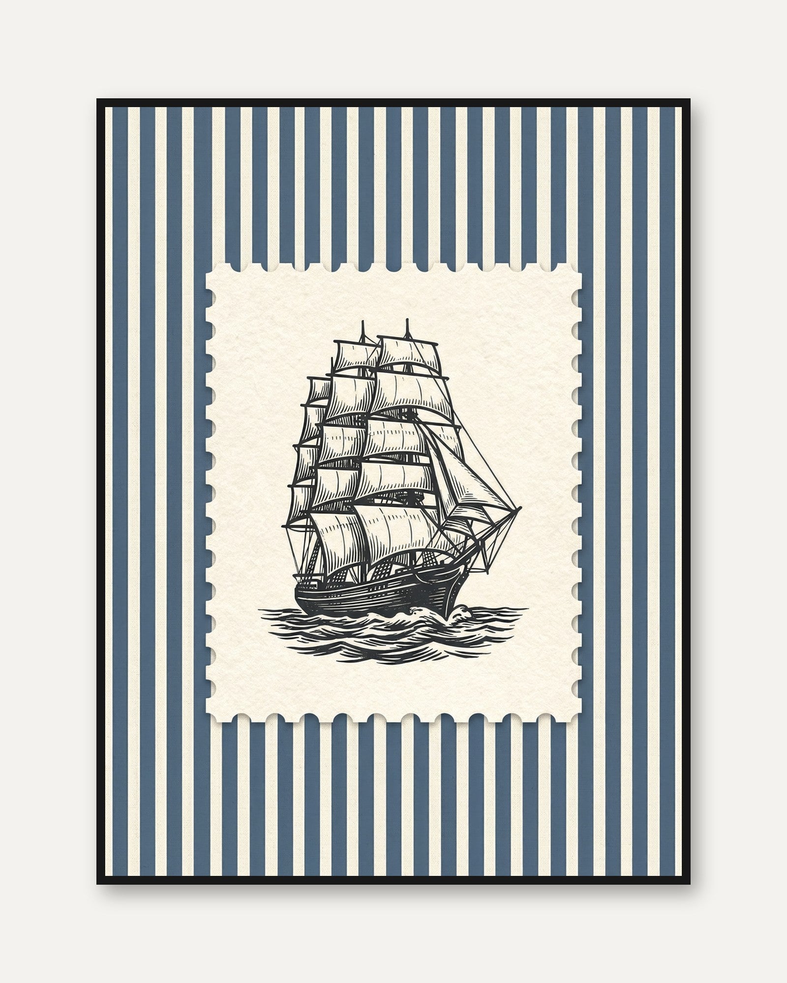 Nautical Vintage Sailing Ship Print - framed