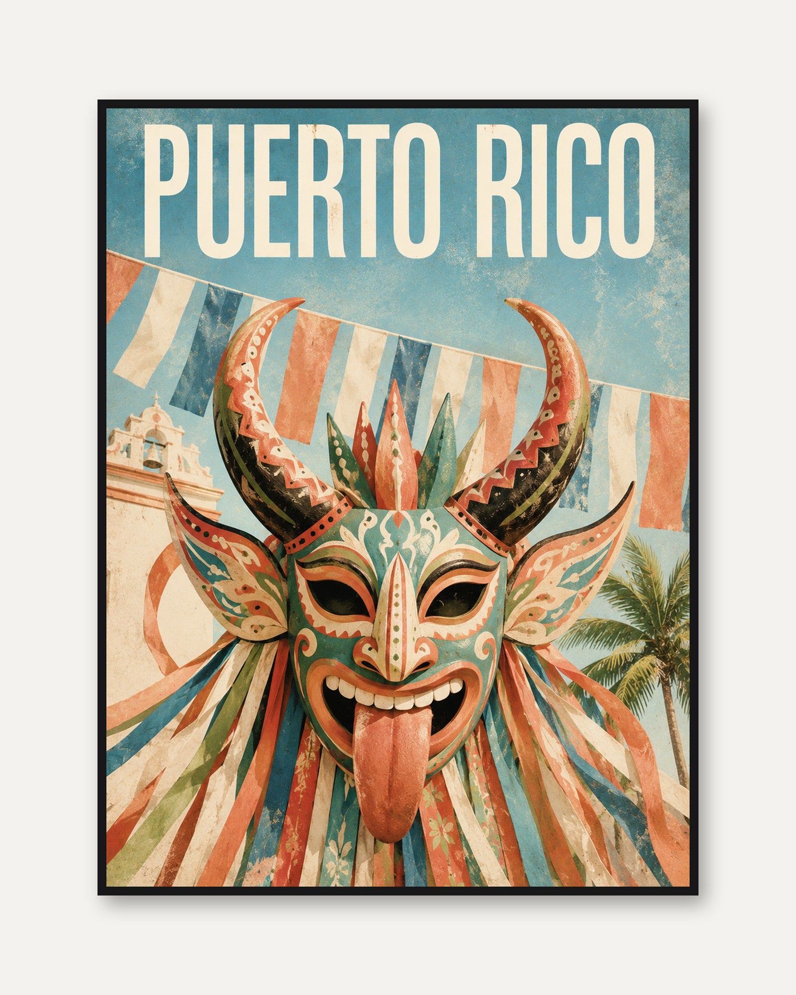 Puerto Rico Poster – Vintage Travel Wall Art - framed