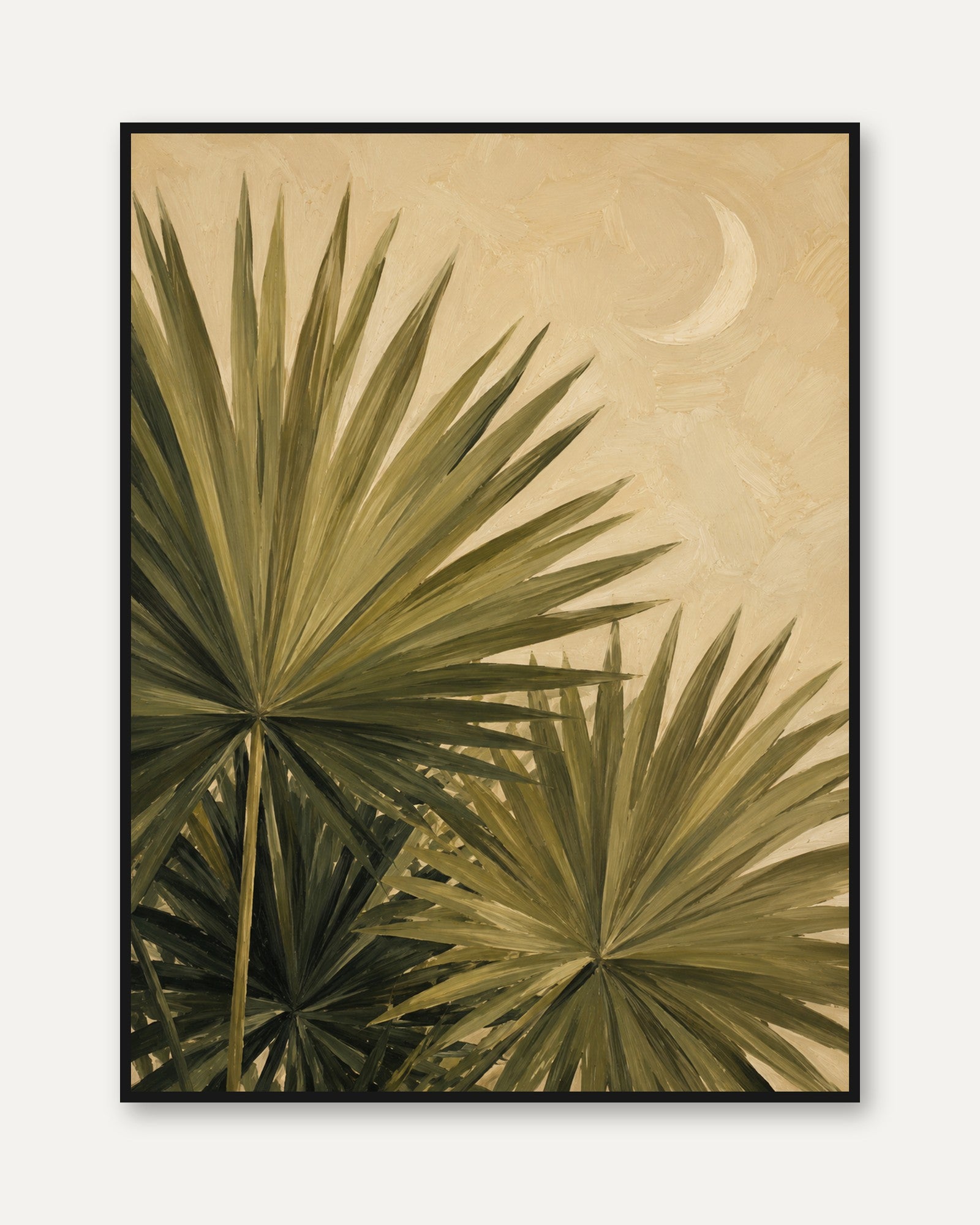 Palm Leaf Wall Art – Tropical Botanical Print - framed