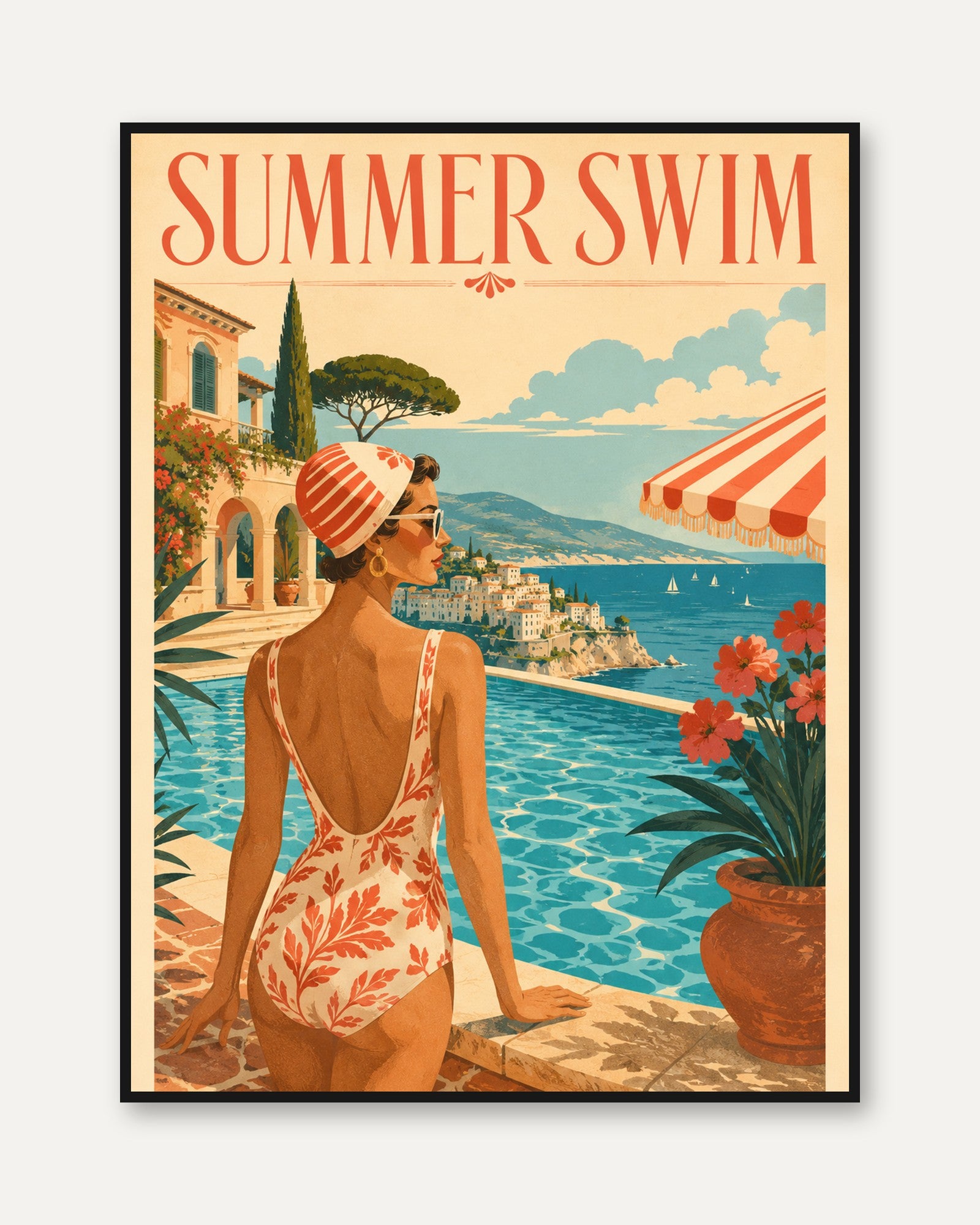 Vintage Travel Poster - framed