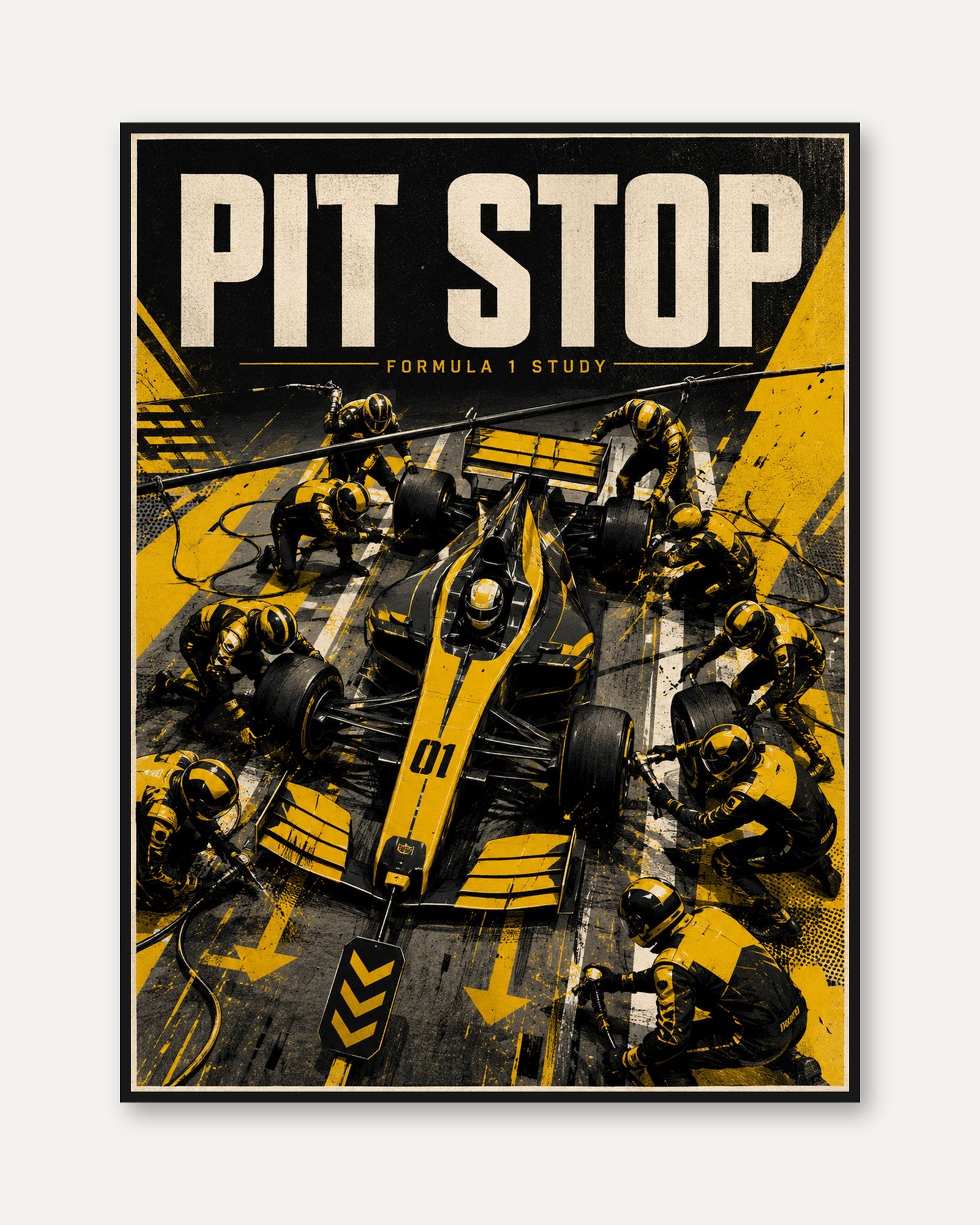 Formula 1 Pit Stop Print - framed