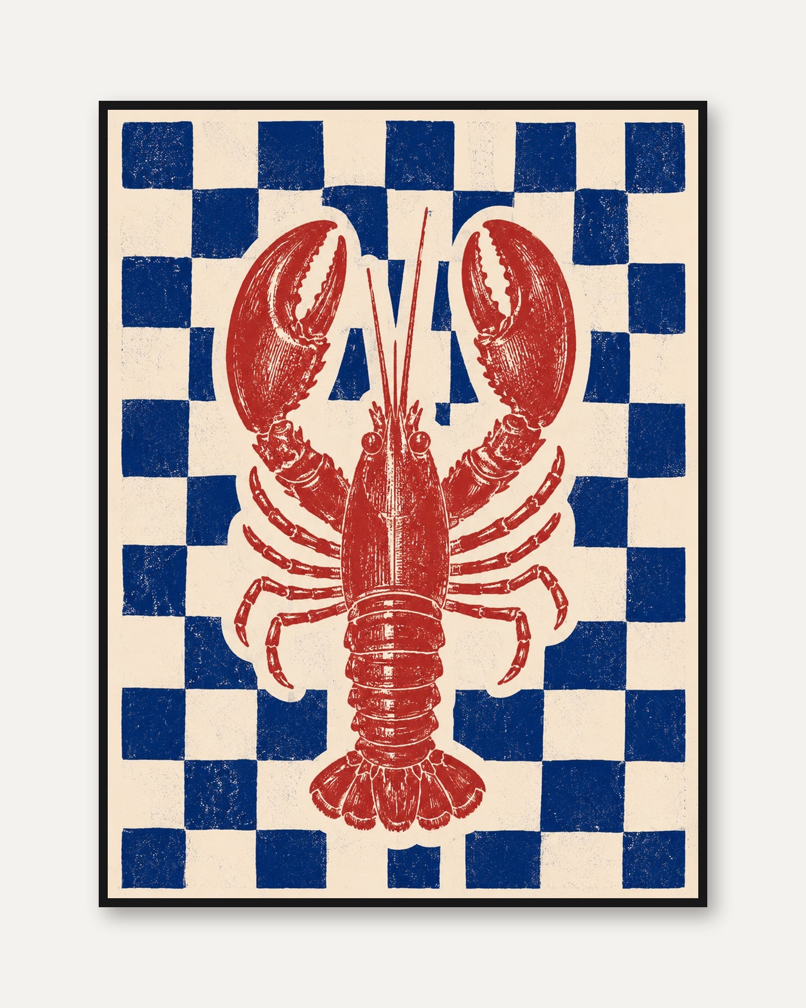 Lobster Wall Art – Nautical Kitchen Decor - framed