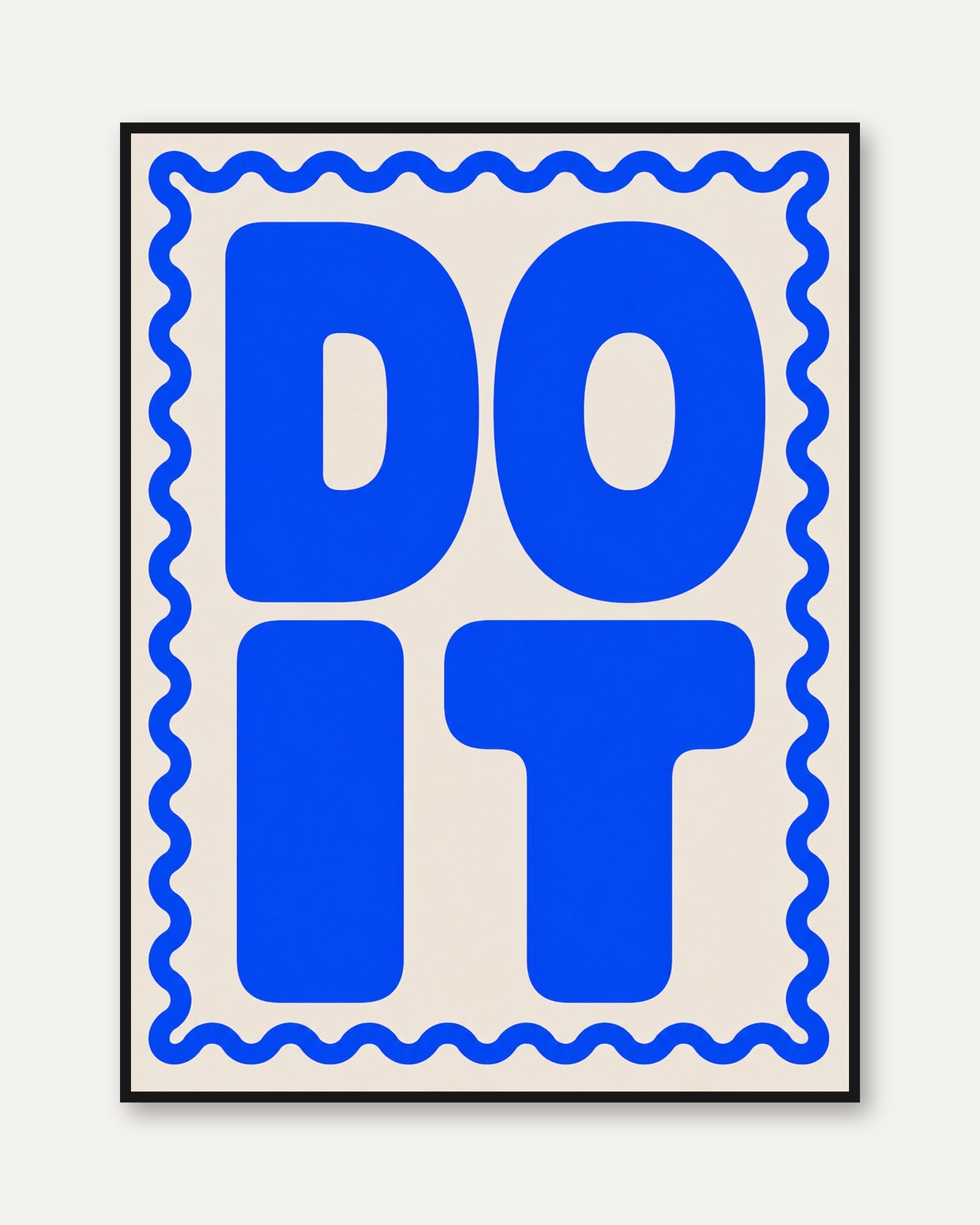 Do It Typography Poster: Bold Blue Motivational Wall Art - framed