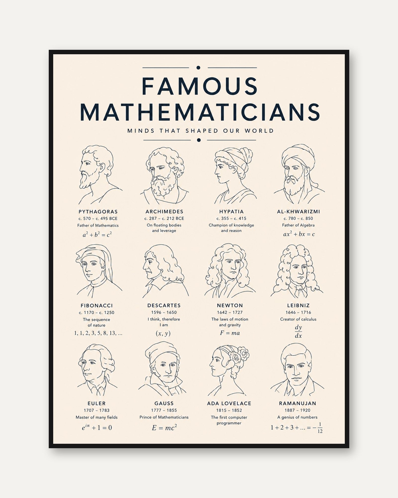 Math Classroom Poster - framed