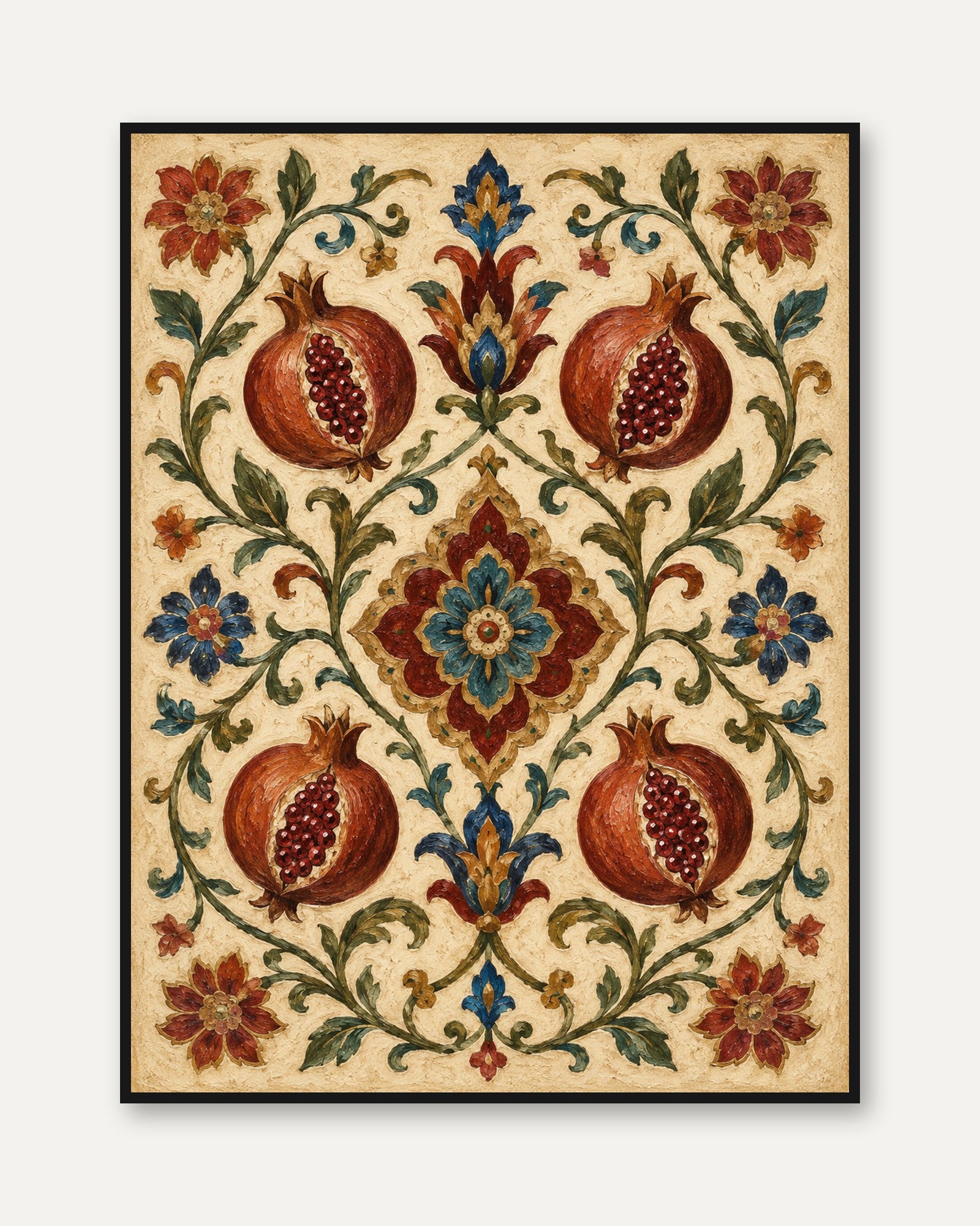 Pomegranate Wall Art – Vintage Botanical Print - framed