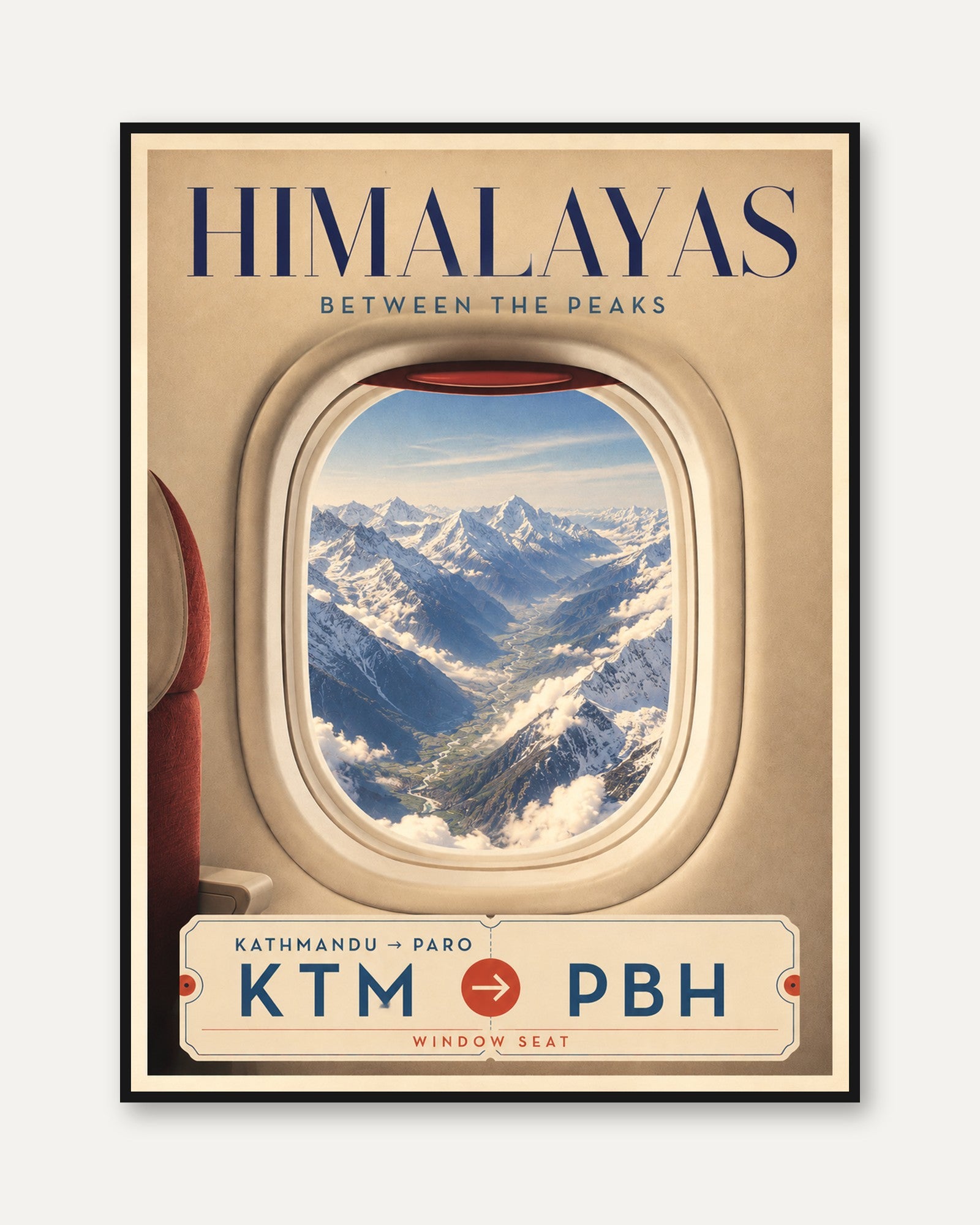 Himalayas Travel Poster - framed
