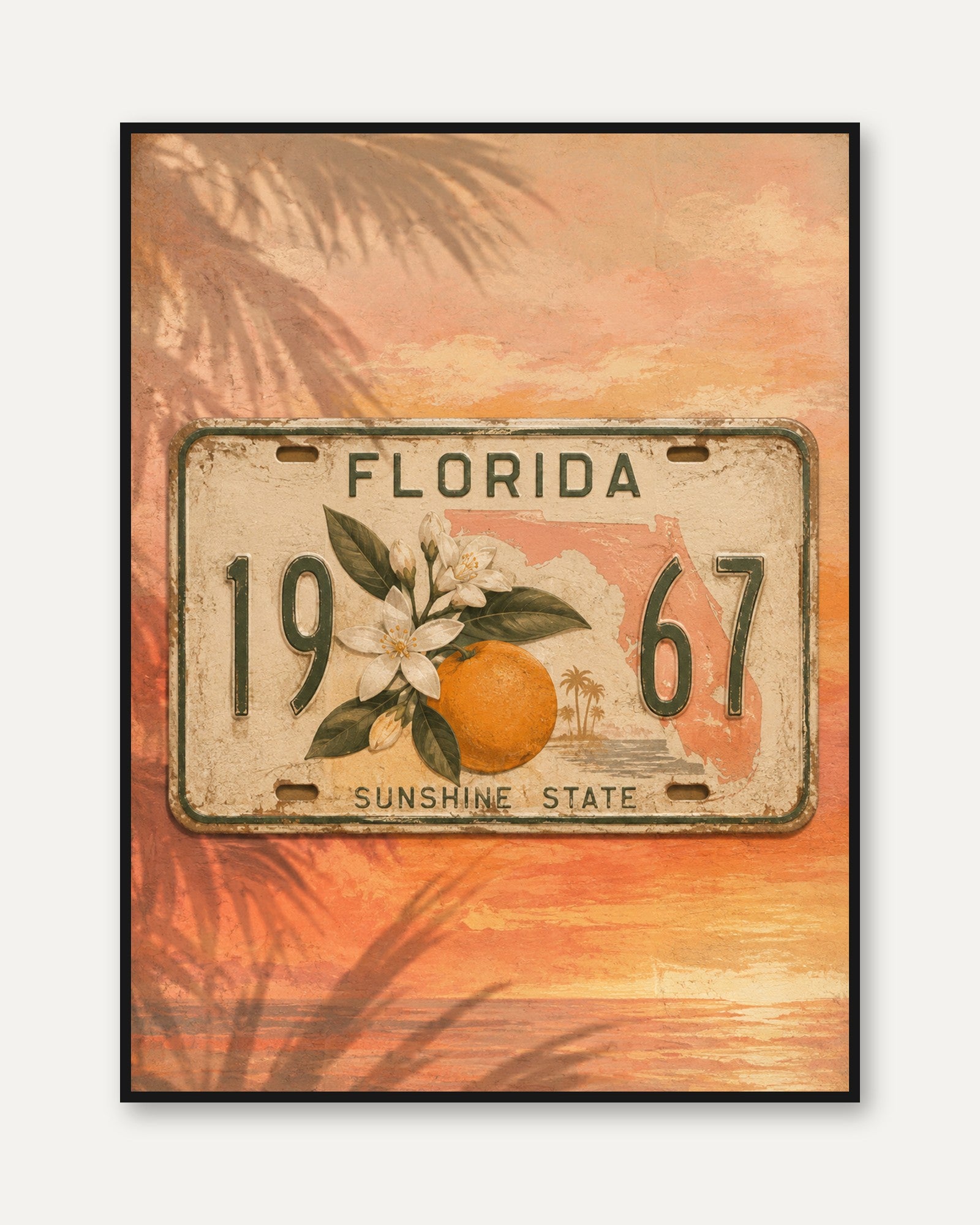 Florida Travel Poster - framed
