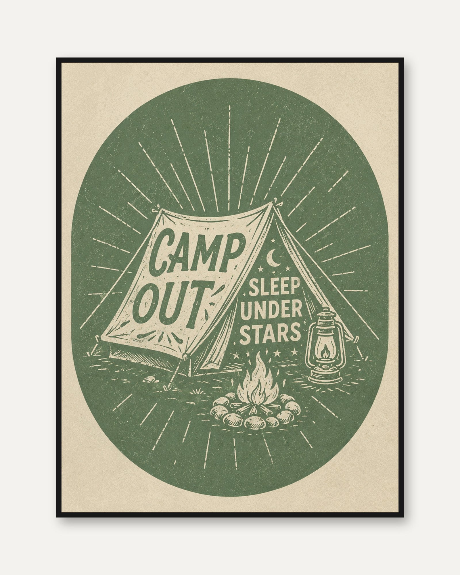 Retro Camping Print - framed