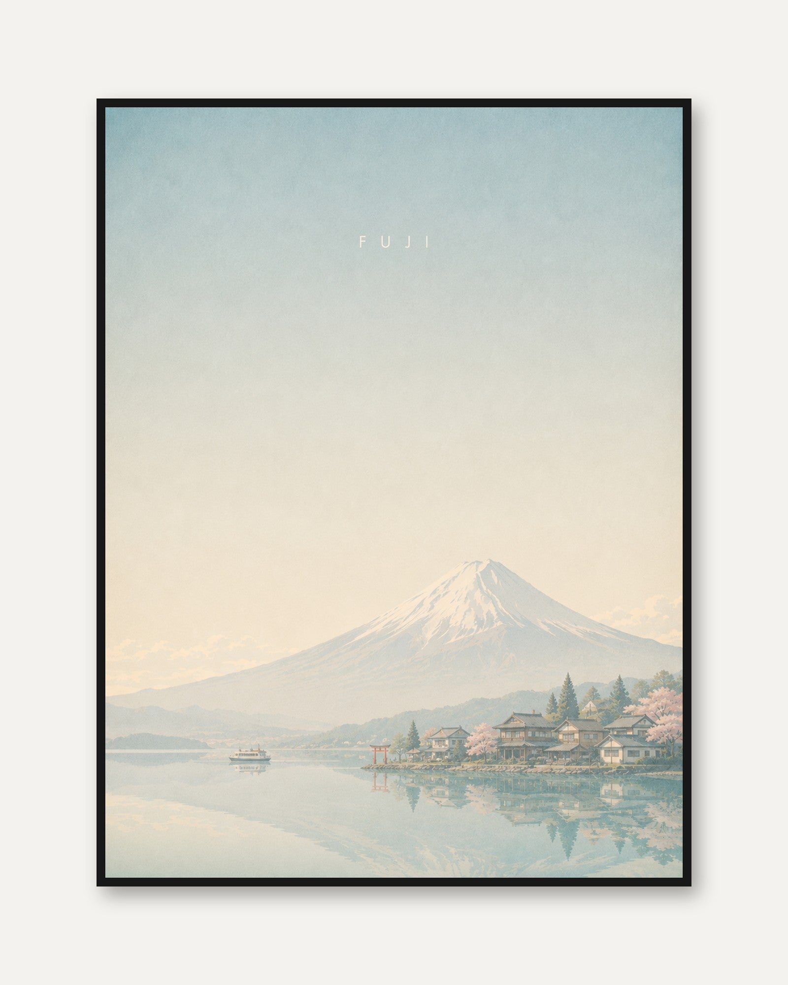 Mount Fuji Wall Art – Japanese Landscape Print - framed