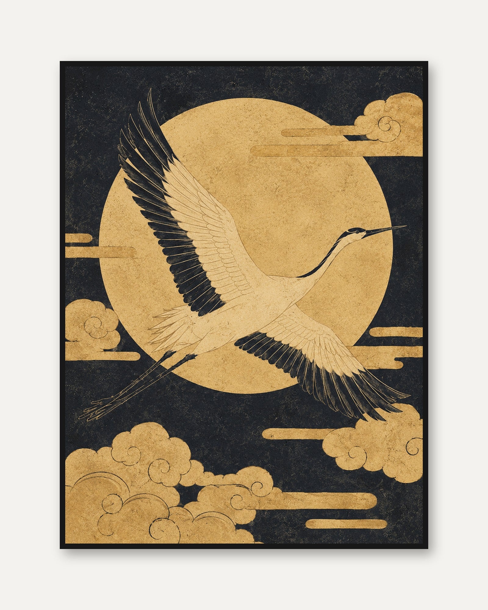Japanese Crane Print - framed