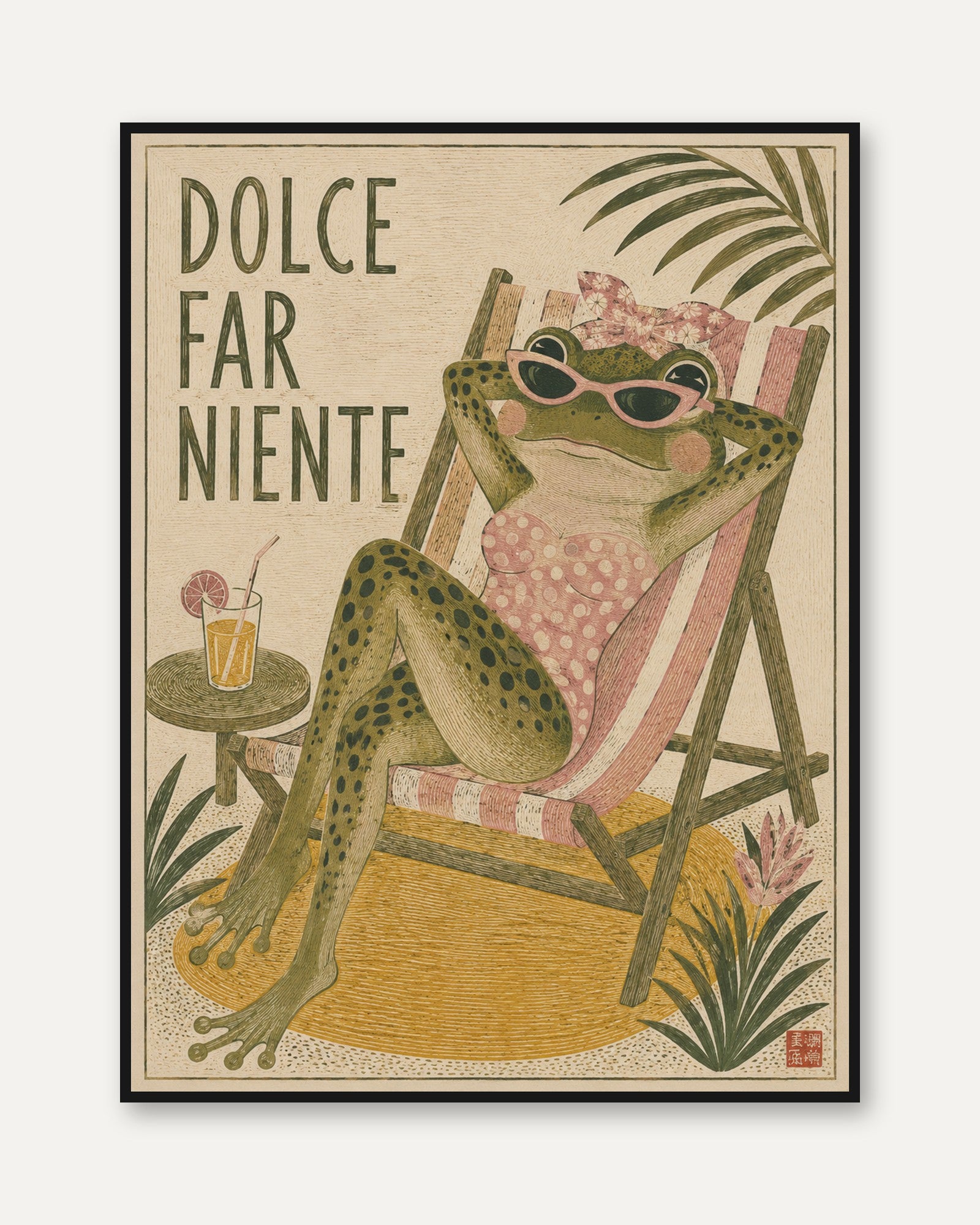 Frog Lounge Chair Print - framed