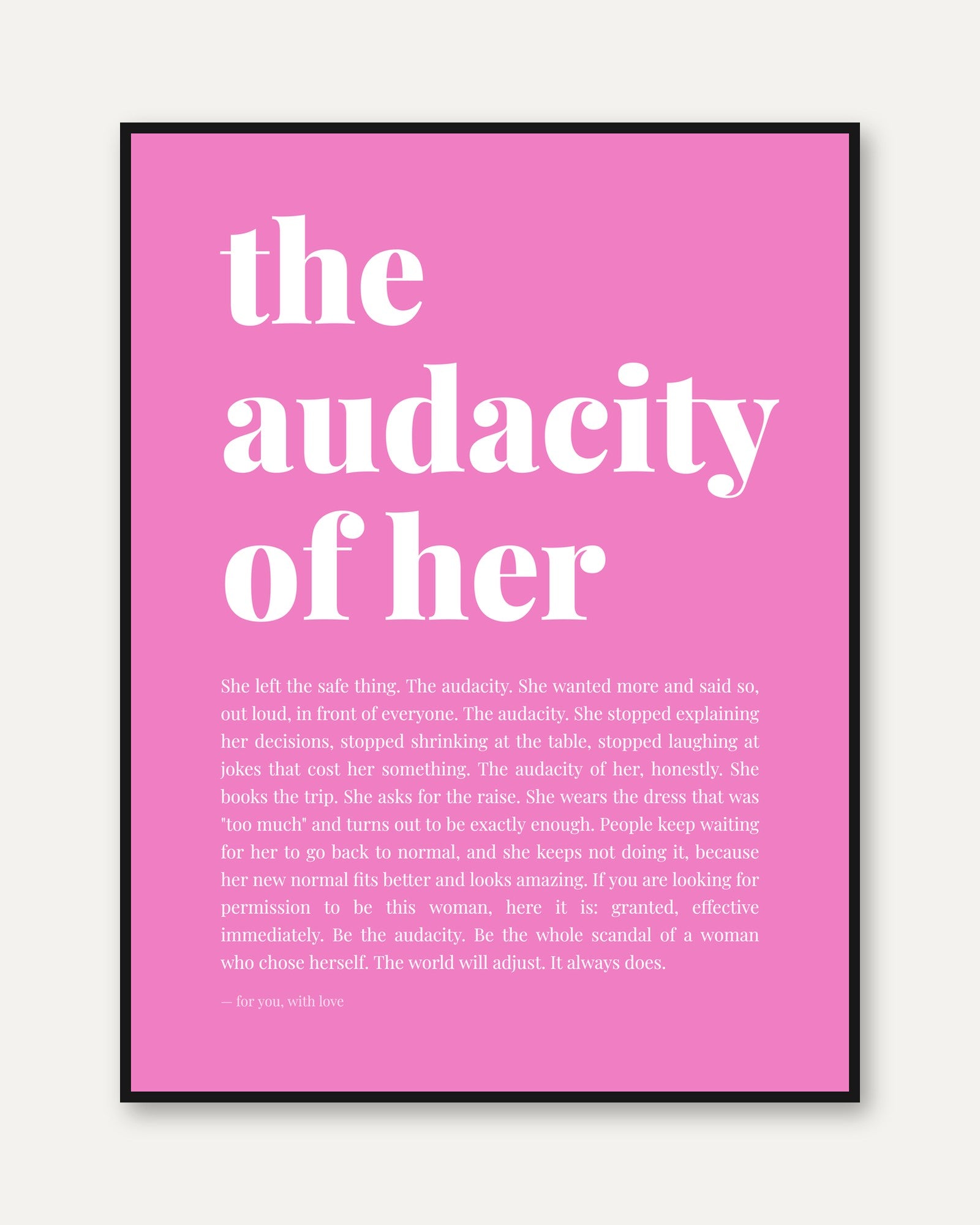 Feminist Quote Print – Empowerment Wall Art - framed