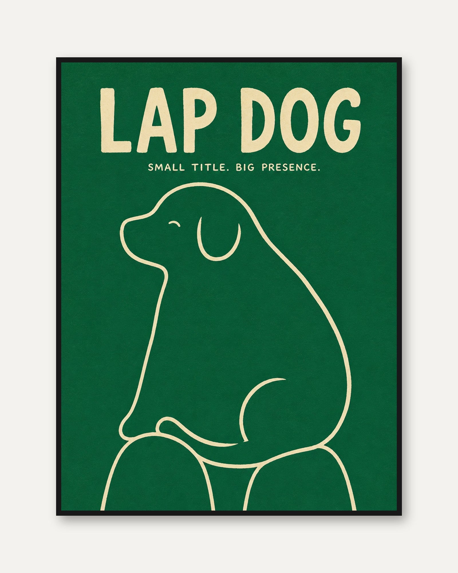 Lap Dog Minimalist Line Art Print - framed