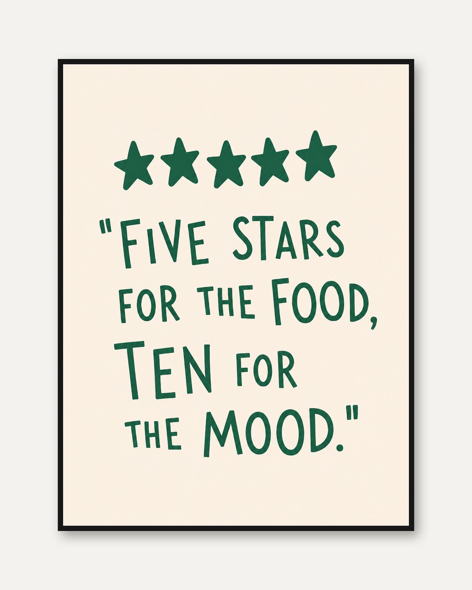Kitchen Wall Art: Funny Restaurant Quote - framed