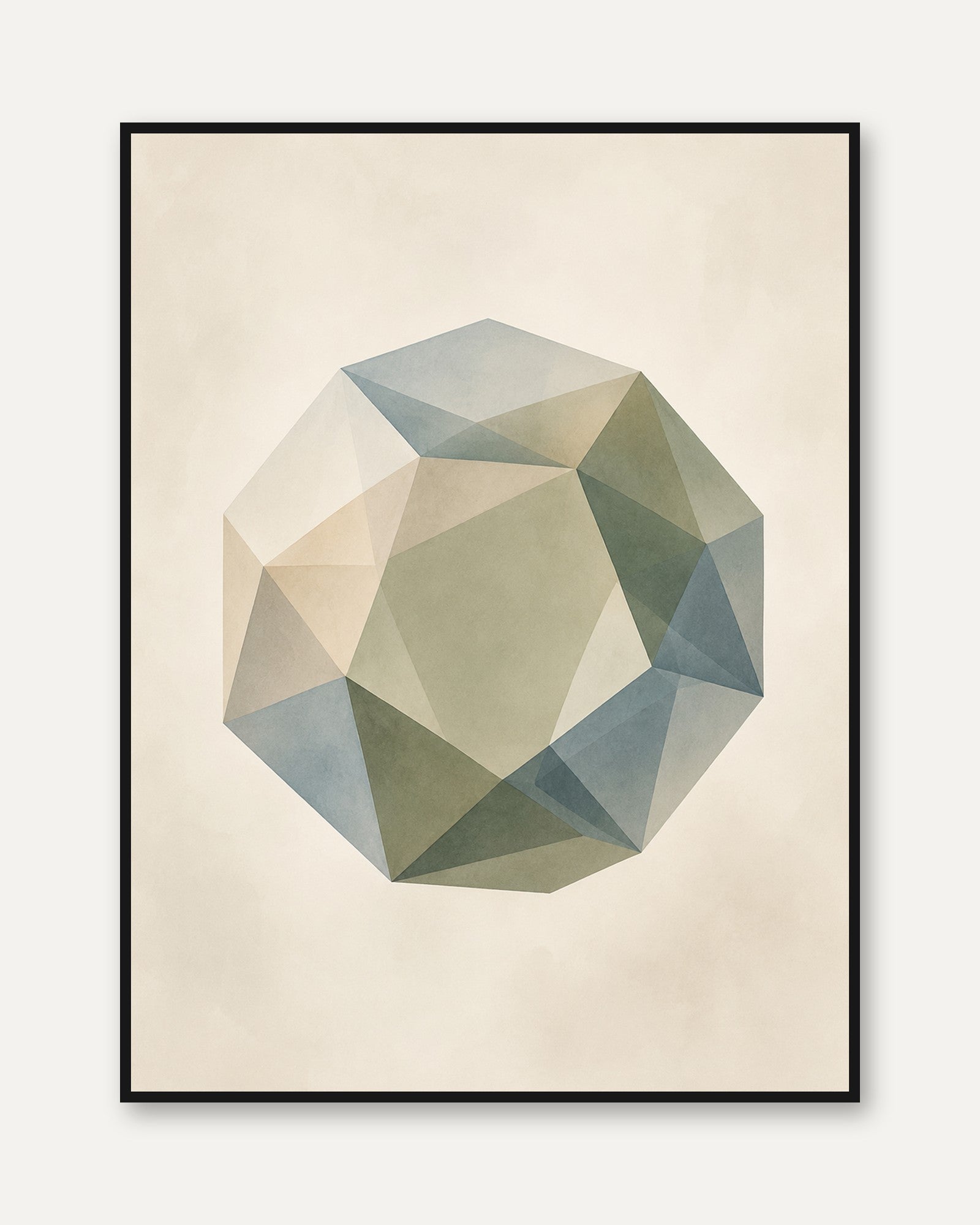 Geometric Wall Art – Abstract Polygon Print - framed
