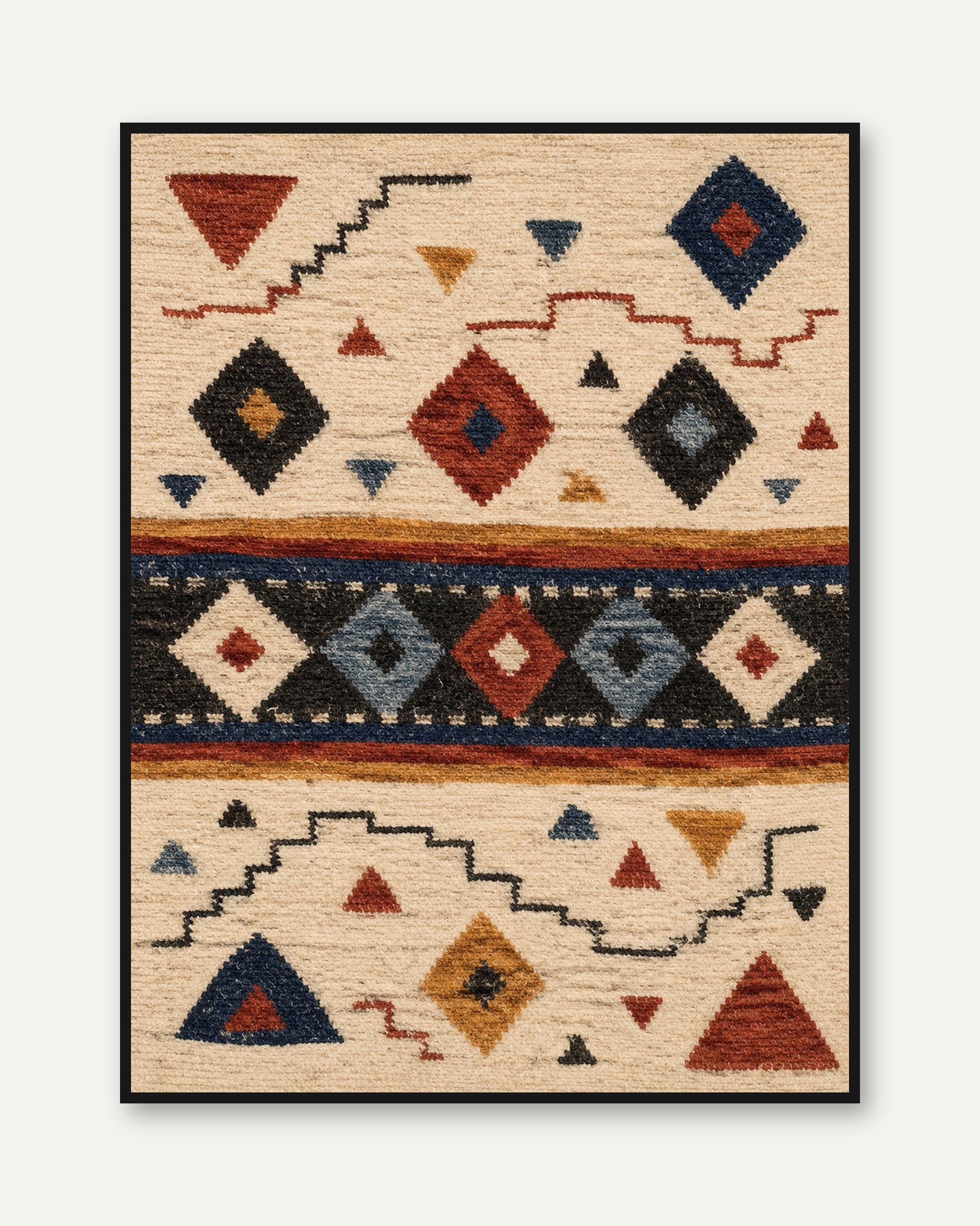 Southwestern Wall Art – Tribal Pattern Print - framed