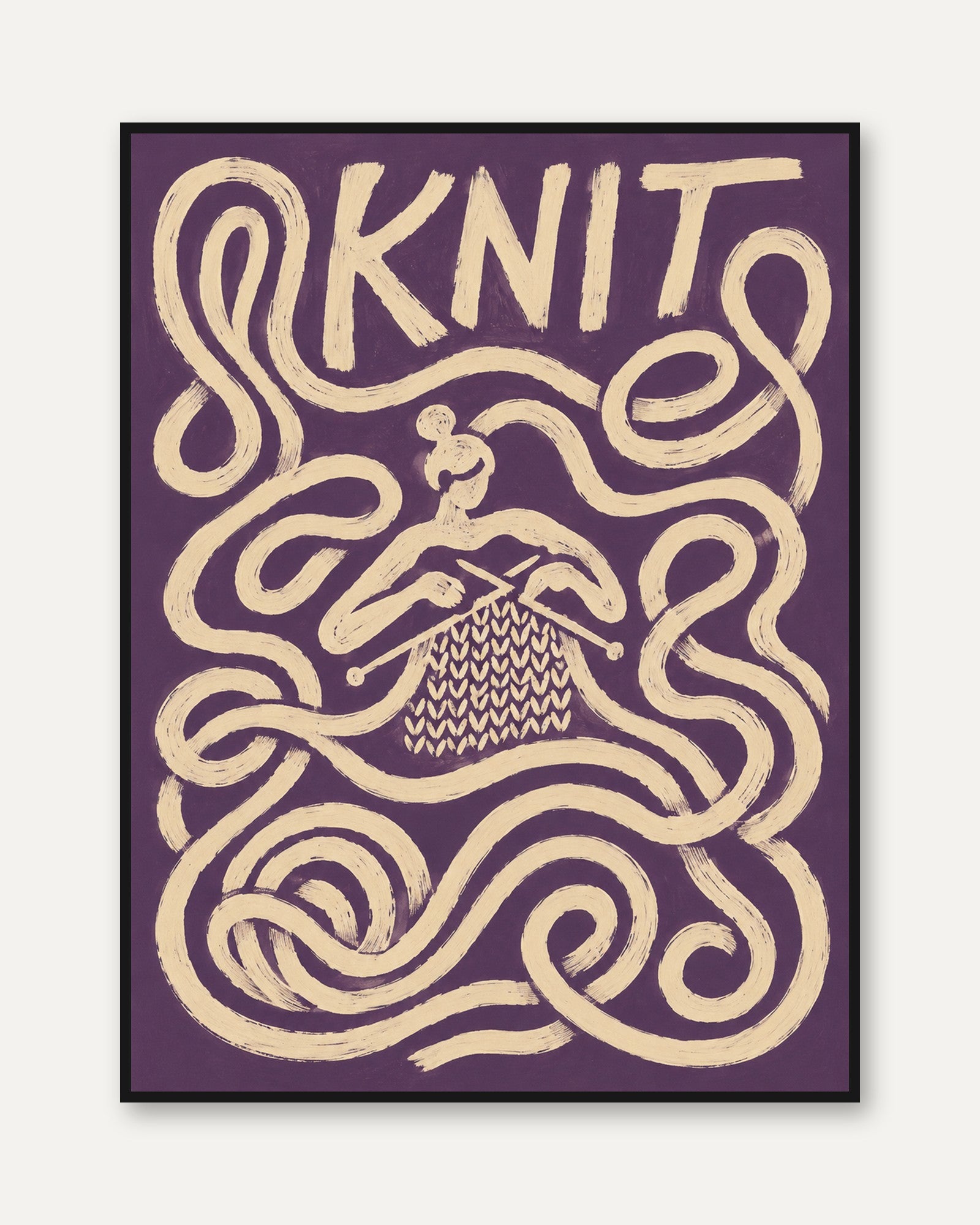 Knitting Wall Art – Craft Room Decor - framed