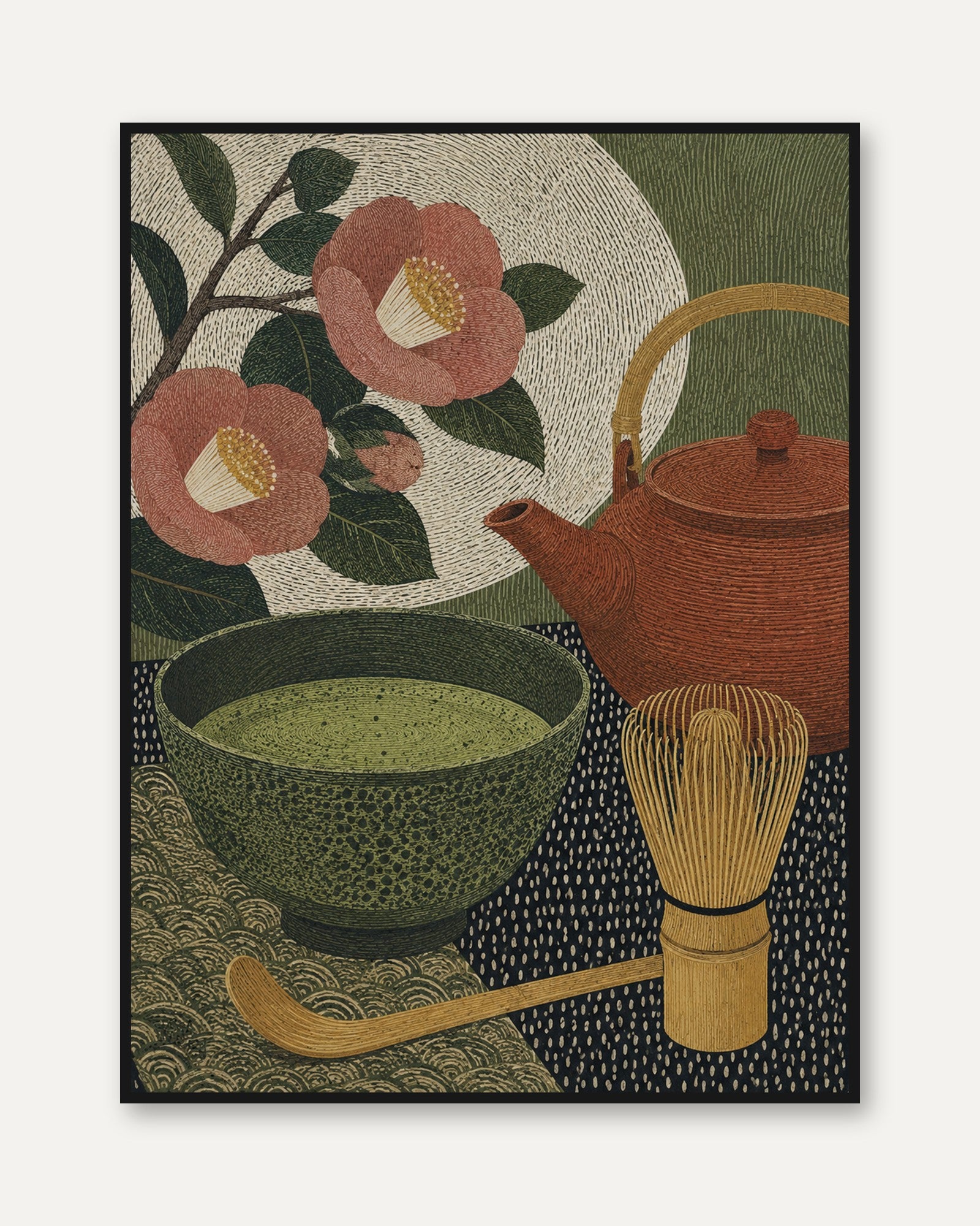 Japanese Tea Ceremony Art – Matcha Print - framed