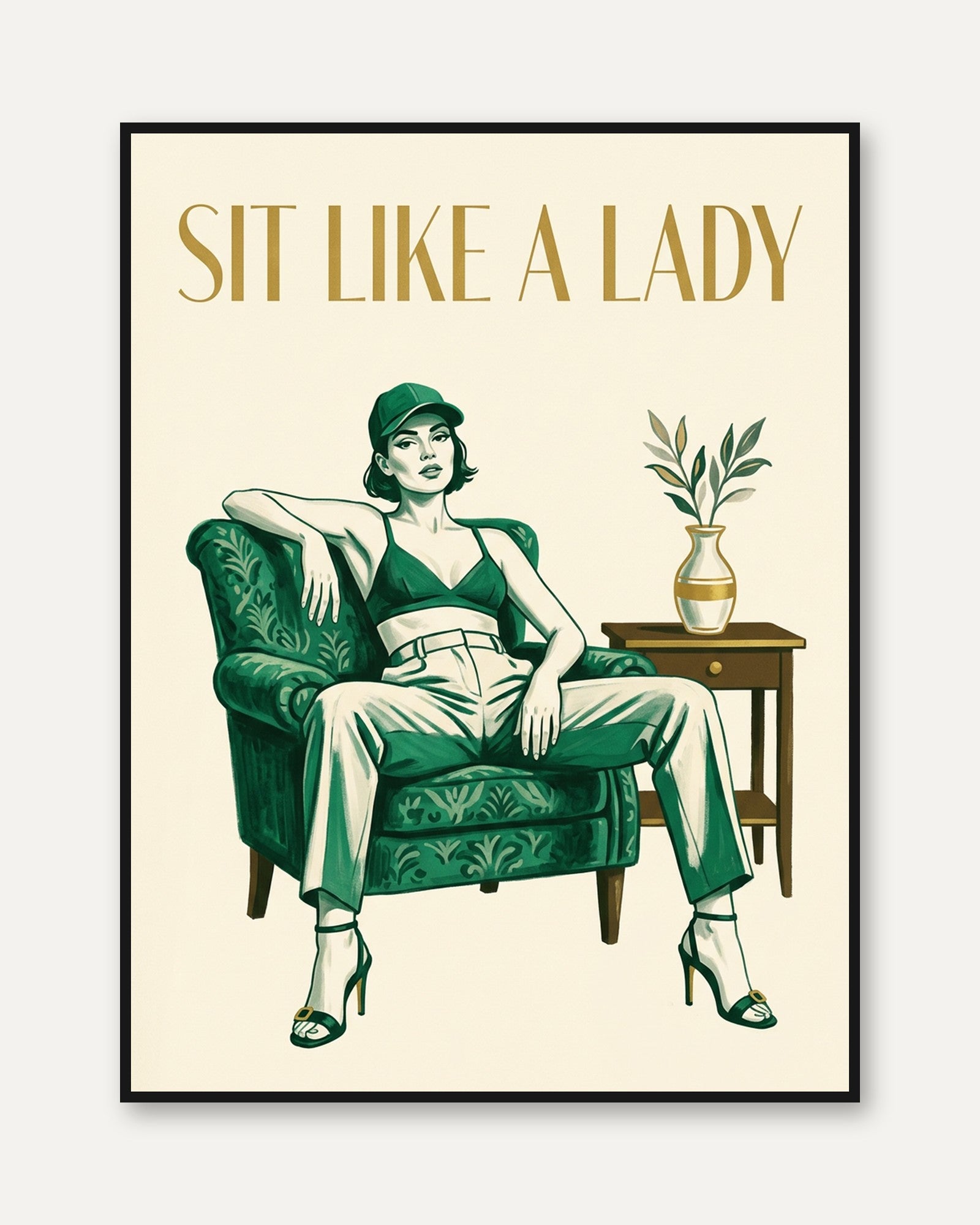 Vintage Art Deco Print - framed