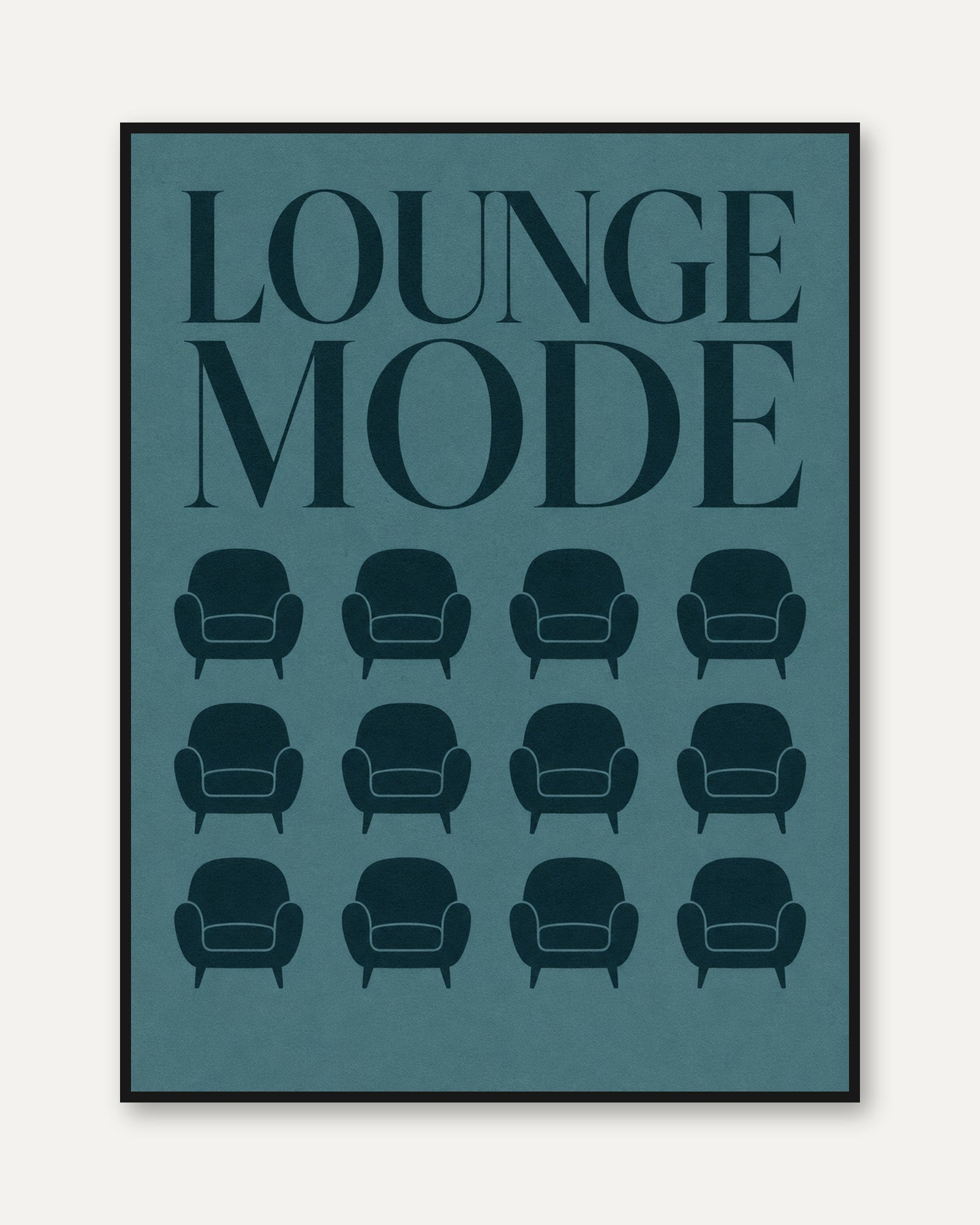 Retro Lounge Mode Print – Armchair Icons - framed