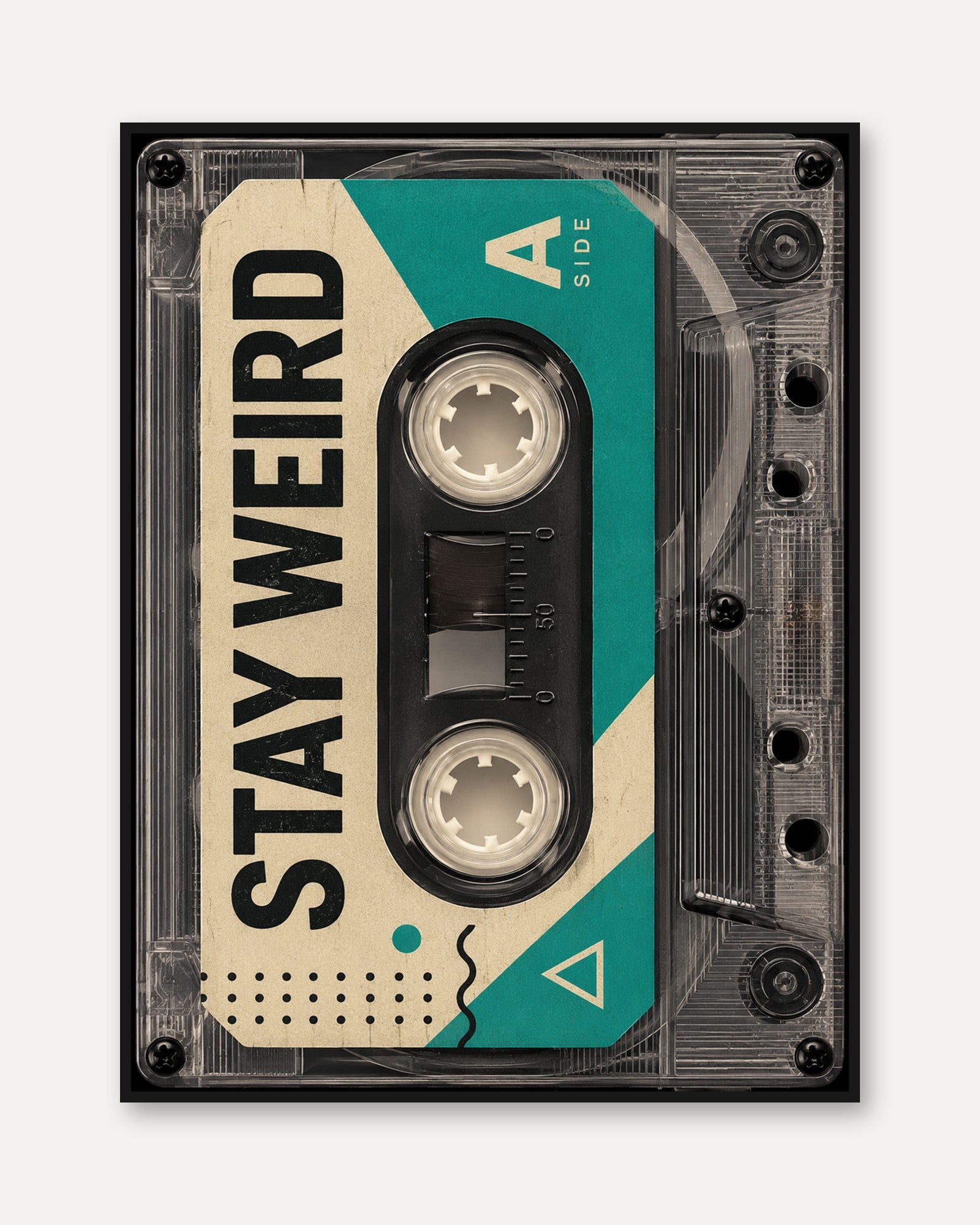 Retro Cassette Tape Wall Art - framed