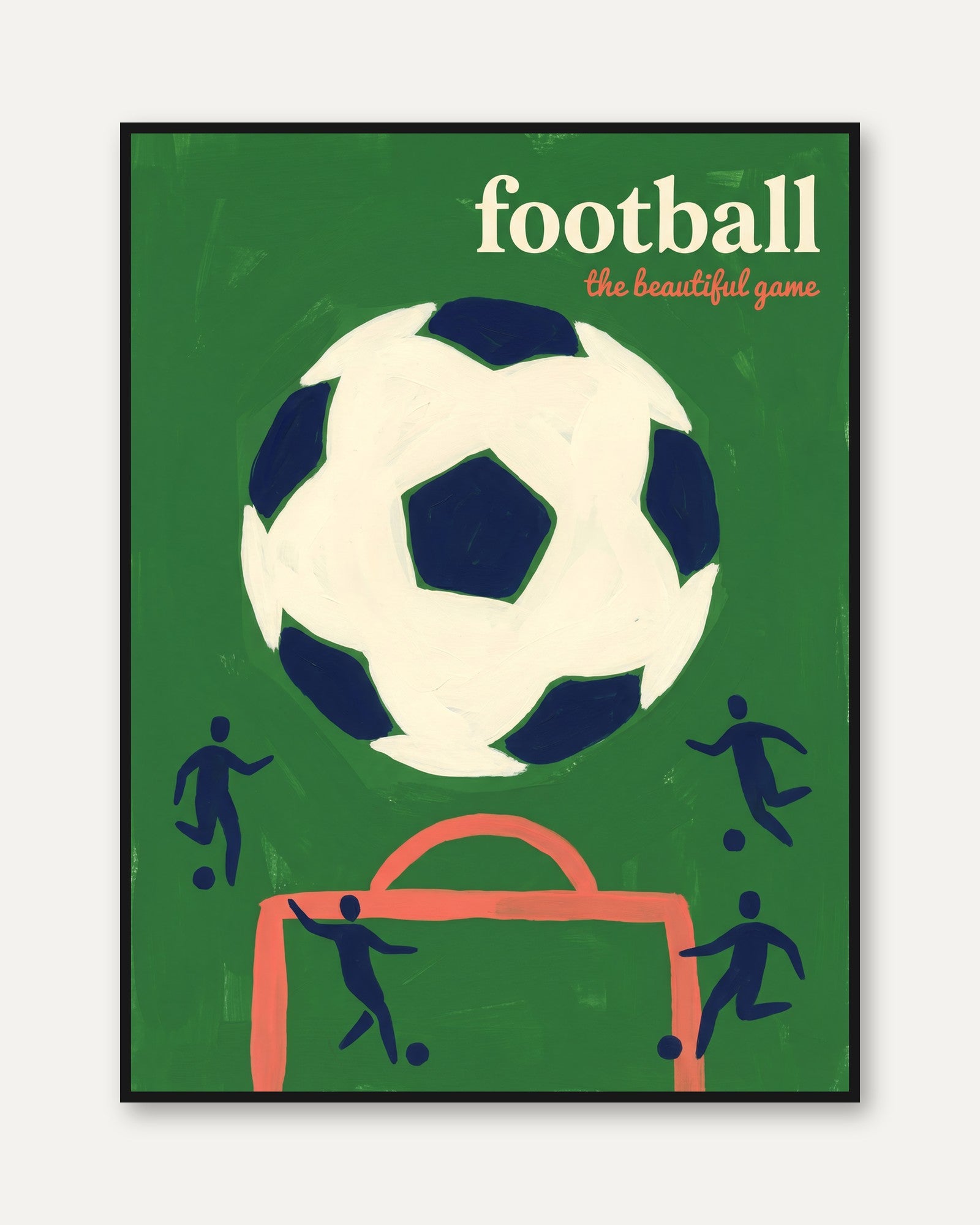 Retro Soccer Poster Print - framed