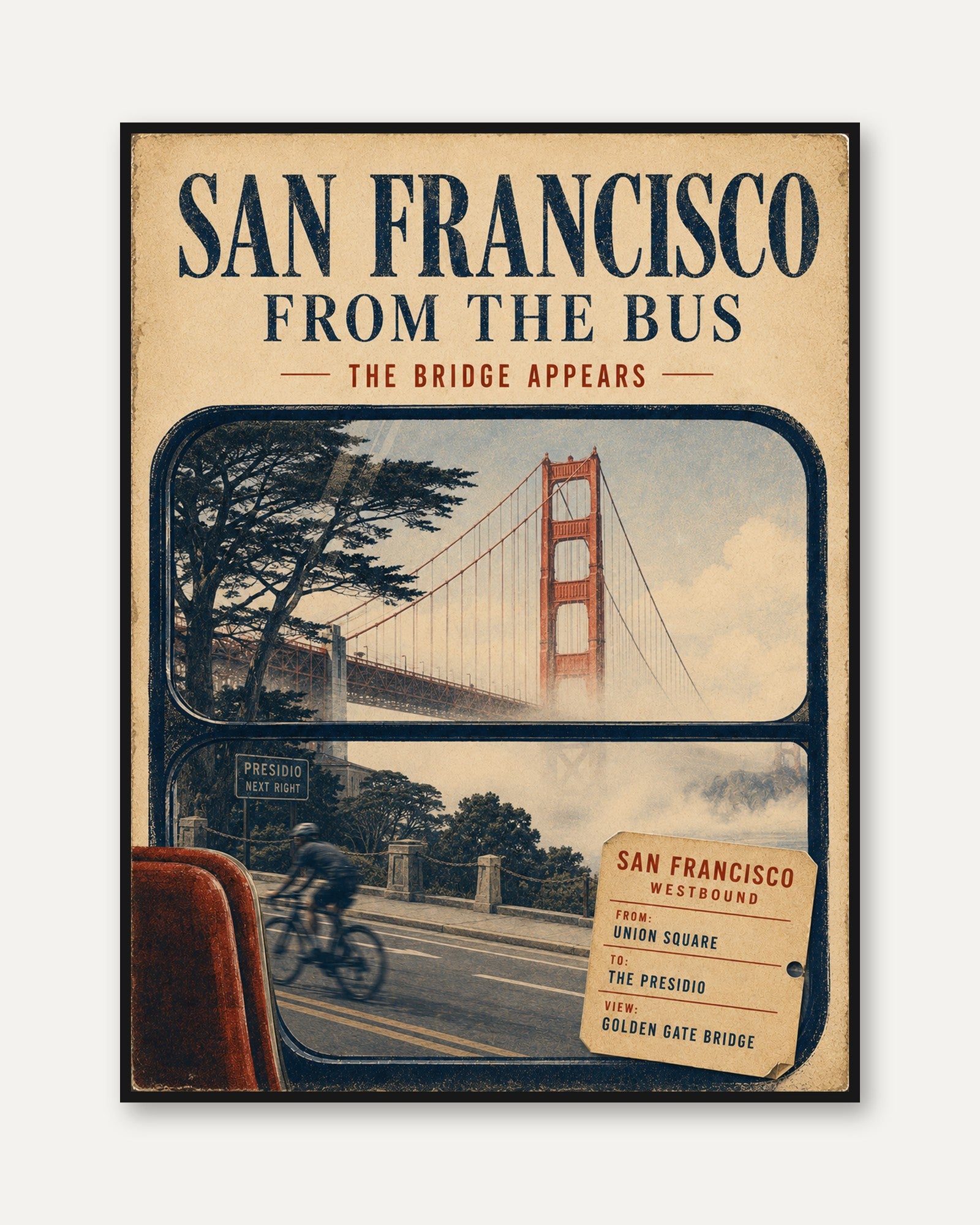 San Francisco Poster – Vintage Travel Print - framed