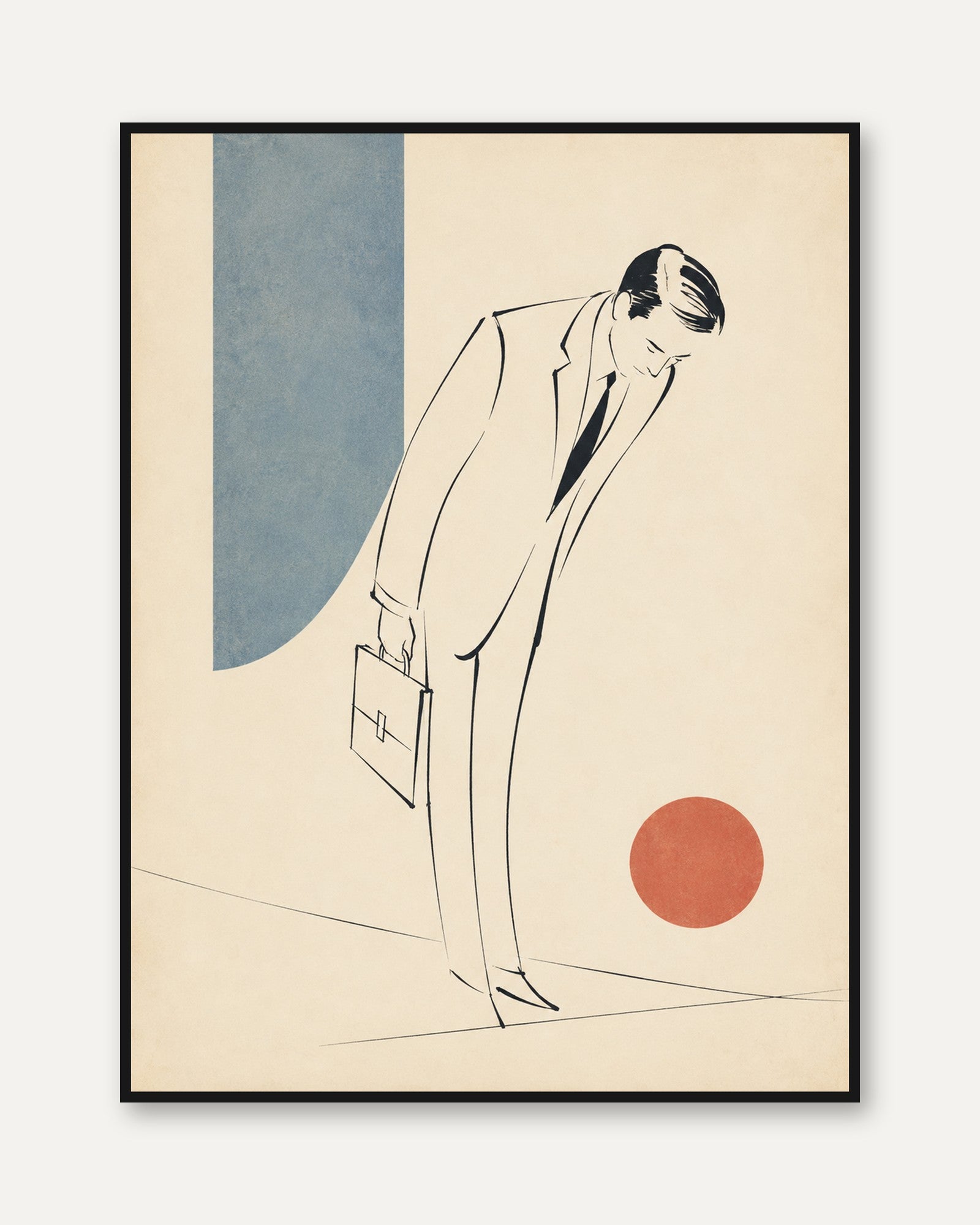 Minimalist Line Art Print – Fashion Illustration - framed