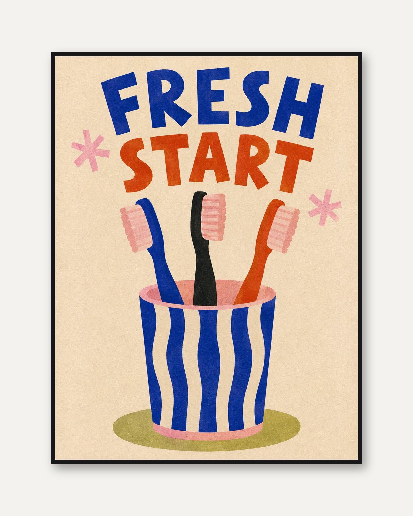 Fresh Start Bathroom Print - framed